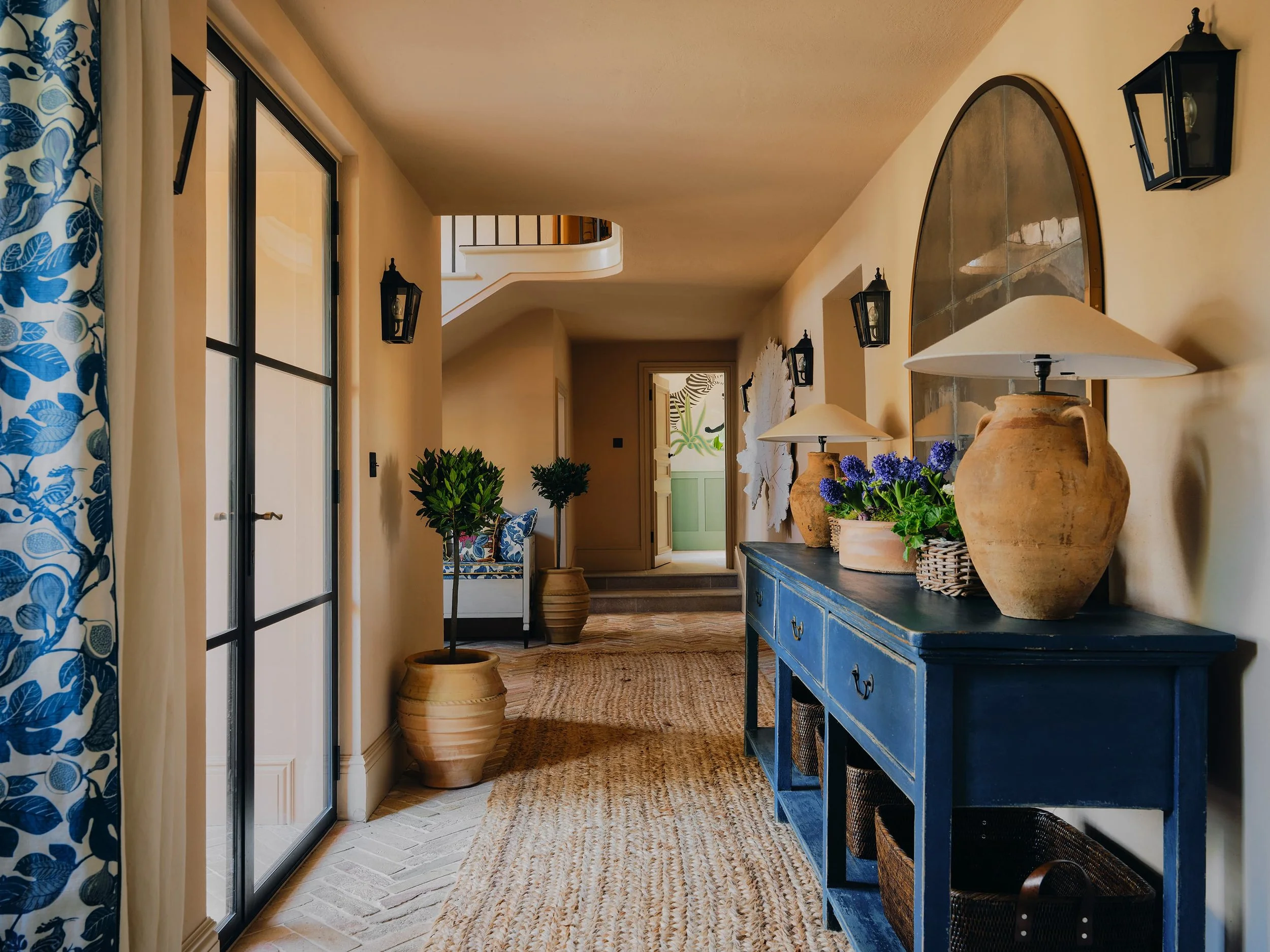 Entrance hallway interior design in a Jersey rural rectory by Bryony Richardson