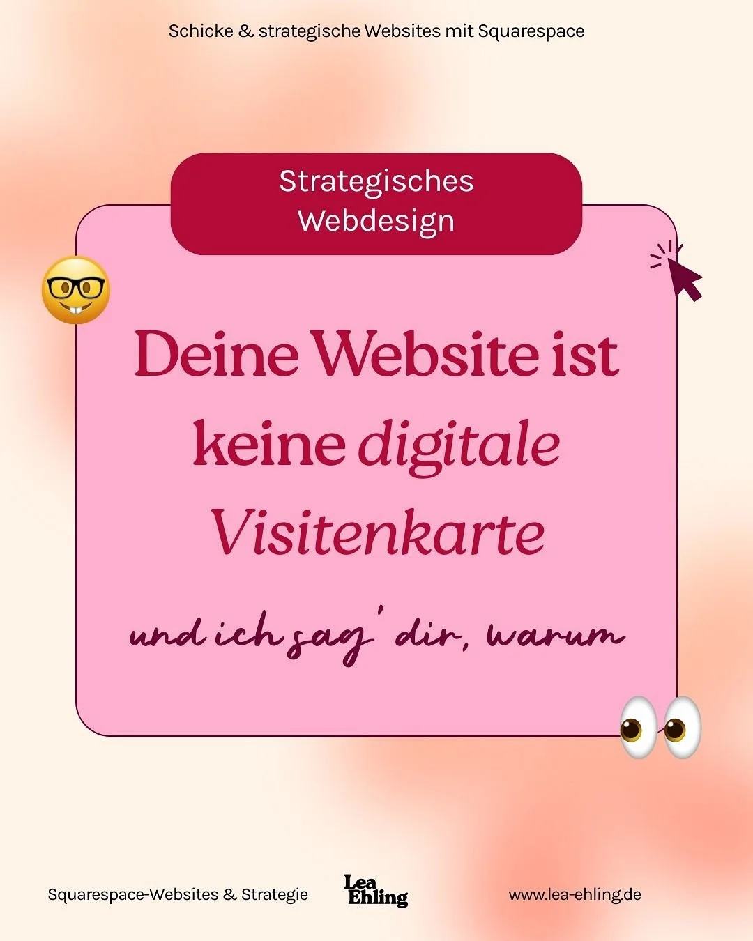 Deine Website wäre eine ziemlich teure digitale Visitenkarte. Und vor allem eine, die dir nichts bringt, wenn sie nur so genutzt wird. 💸
Wenn du Online-Angebote hast, ist deine Website dein Laden und Verkaufsmitarbeiter in einem. (Und so geseh