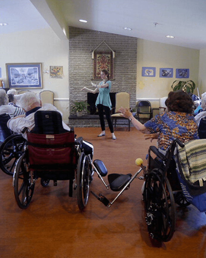 Ann Swanson teaching at a retirement centre