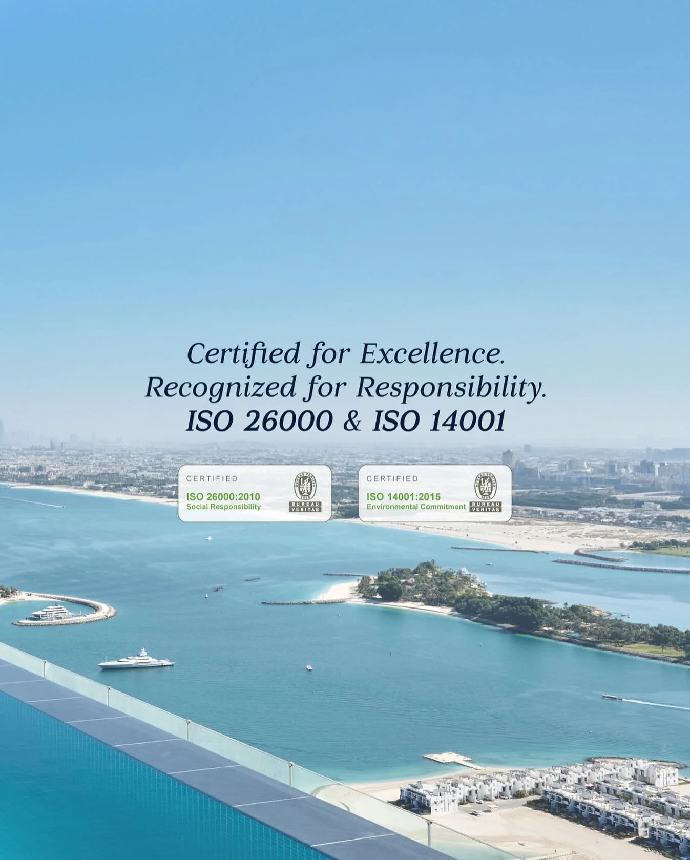 We are proud to announce that Sunset Hospitality Group has received certification in ISO 14001 (Environmental Management System) and ISO 26000 (Social Responsibility) from @bureauveritasgroup marking a significant step in our sustainability journey.
