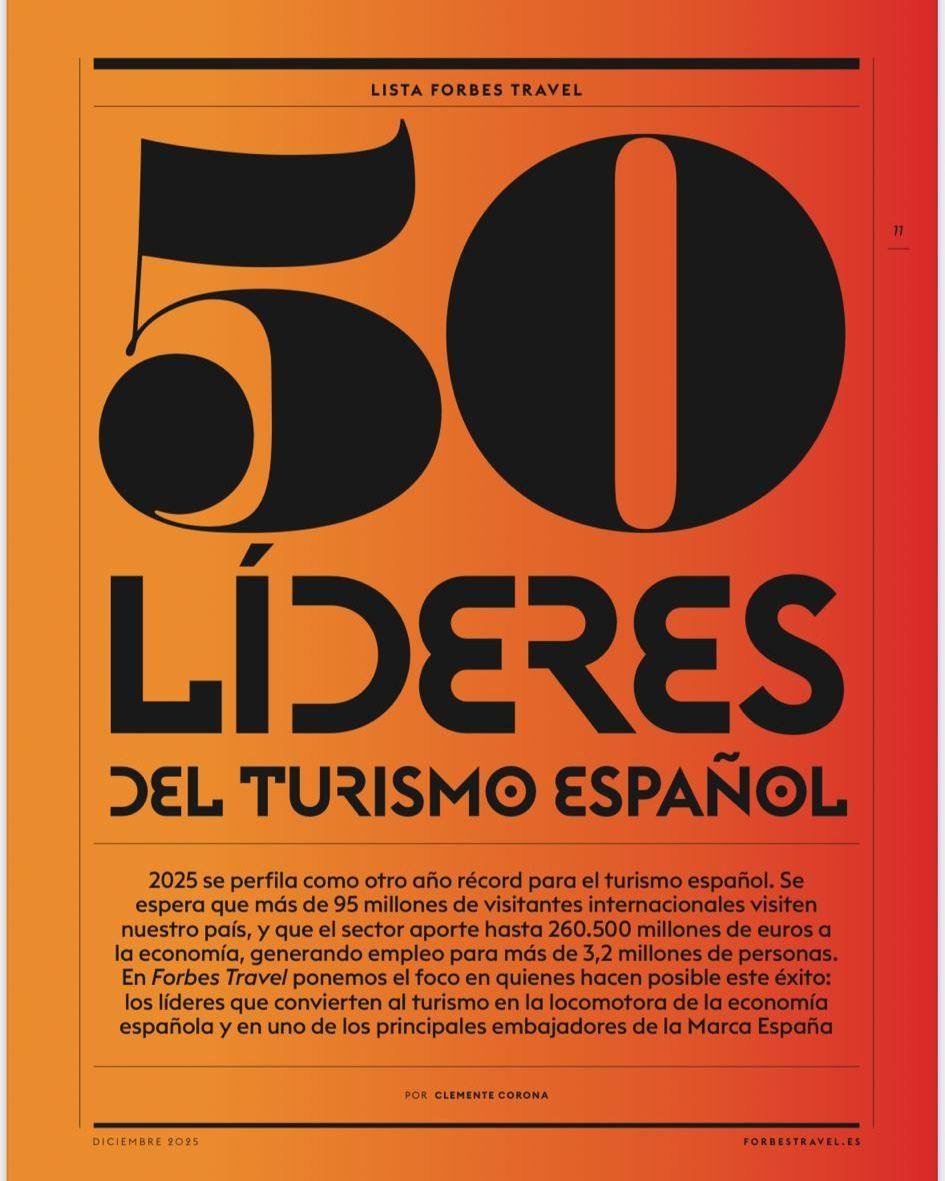 A defining industry moment.

@@forbes_es  has named @antonio_gonzalez___ , Chairman &amp; Group CEO of Sunset Hospitality Group, among the 50 most influential leaders shaping Spanish tourism in 2026.

This recognition goes beyond personal leadership.
