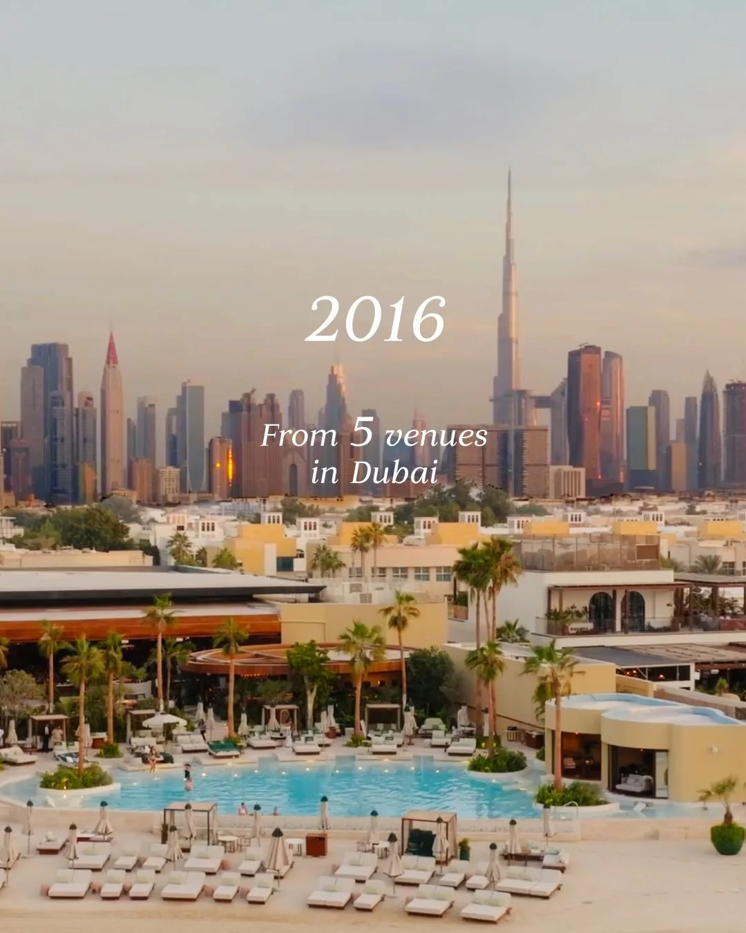 A moment in time and how far we&rsquo;ve come since.

In 2016, Sunset Hospitality Group had five venues in Dubai. It was one chapter in a much bigger story, already shaped by a clear vision and a long-term view.
Since then, that foundation has steadi