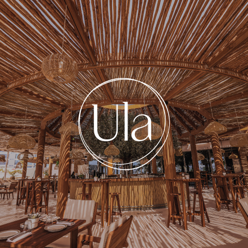 Ula is a Mediterranean-meets-Tulum beachfront destination. Organic, earthy, and relaxed, Ula offers fresh, in-house cuisine, creative cocktails, and a laid-back day-to-night atmosphere, from long lunches and beach days to sunset sessions and social e