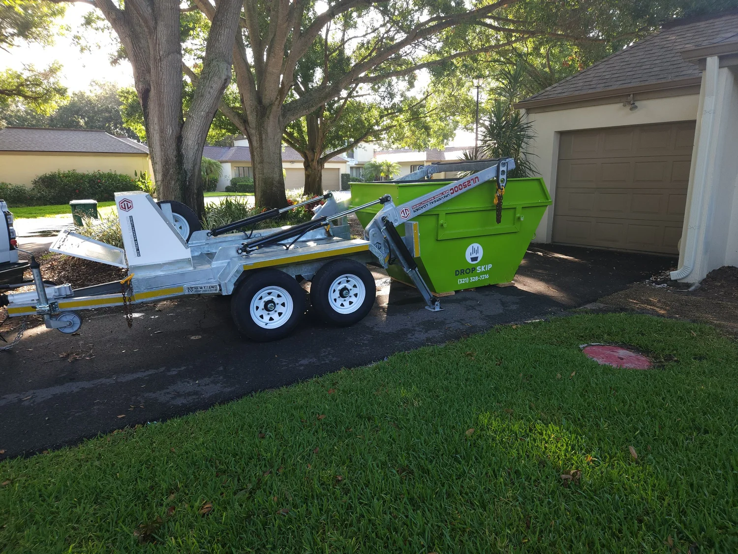 Skip bin being delivered on time