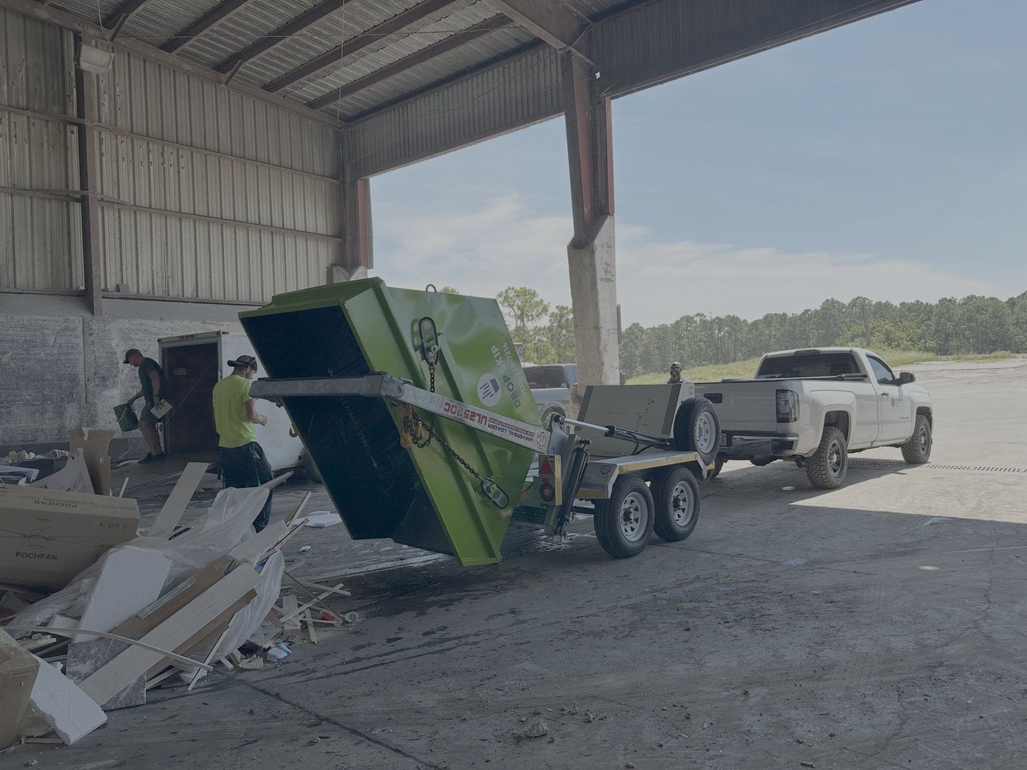 Worker texting when job is done for pickup