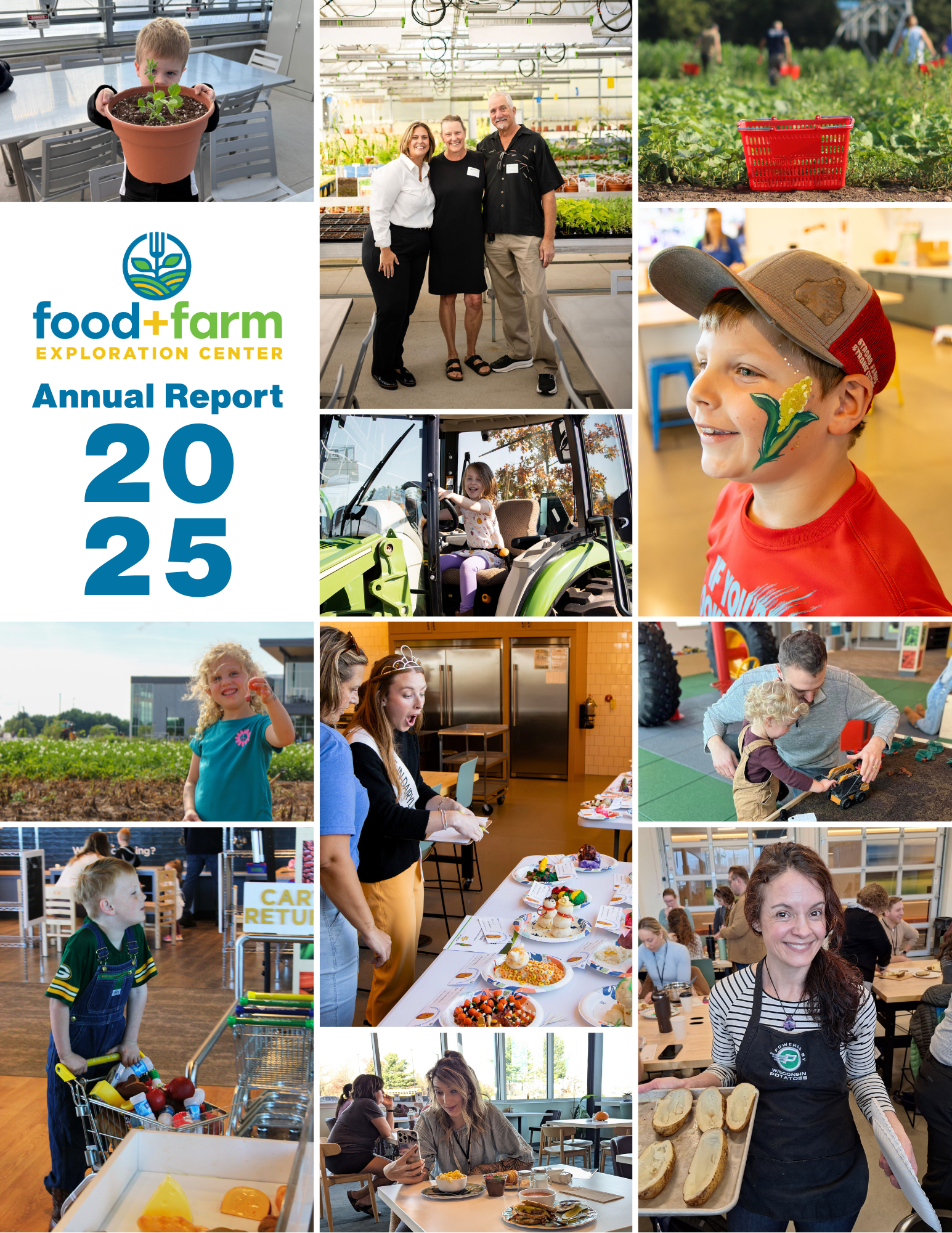 Collage of images of people in the Food + Farm Exploration Center