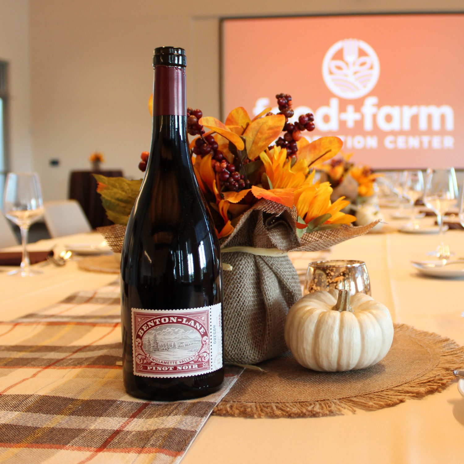 Sunflowers on table arrangement.