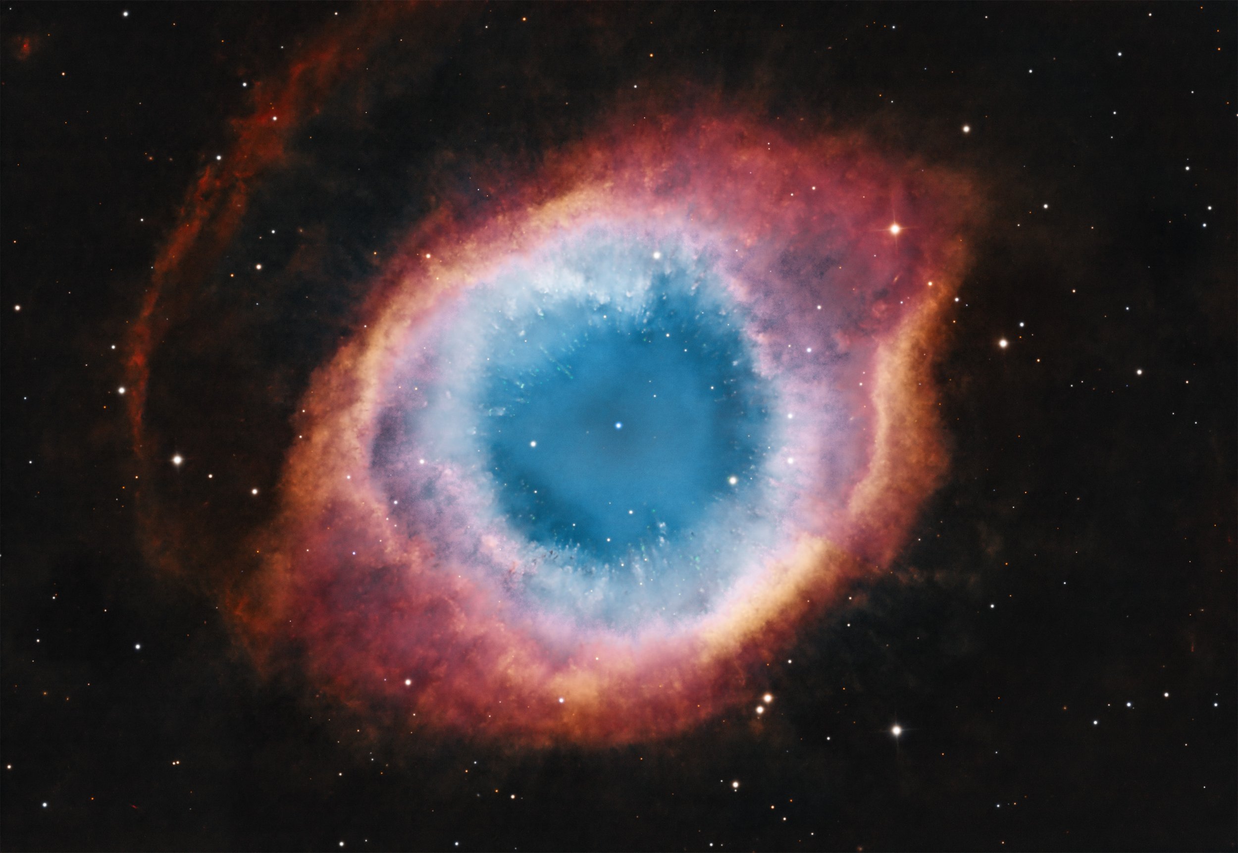 NGC 7293 – Helix Nebula – processed by Cosmic Captures from Telescope.Live image data