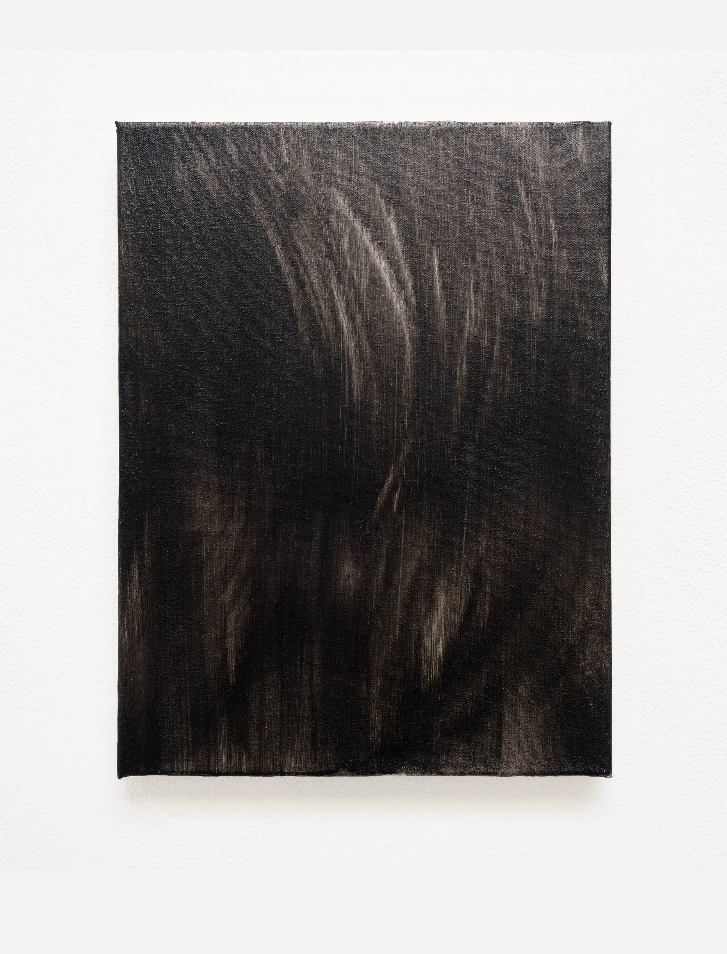 Untitled (Charcoal - Black), 40.6 x 30.5cm, Oil on Canvas, 2025