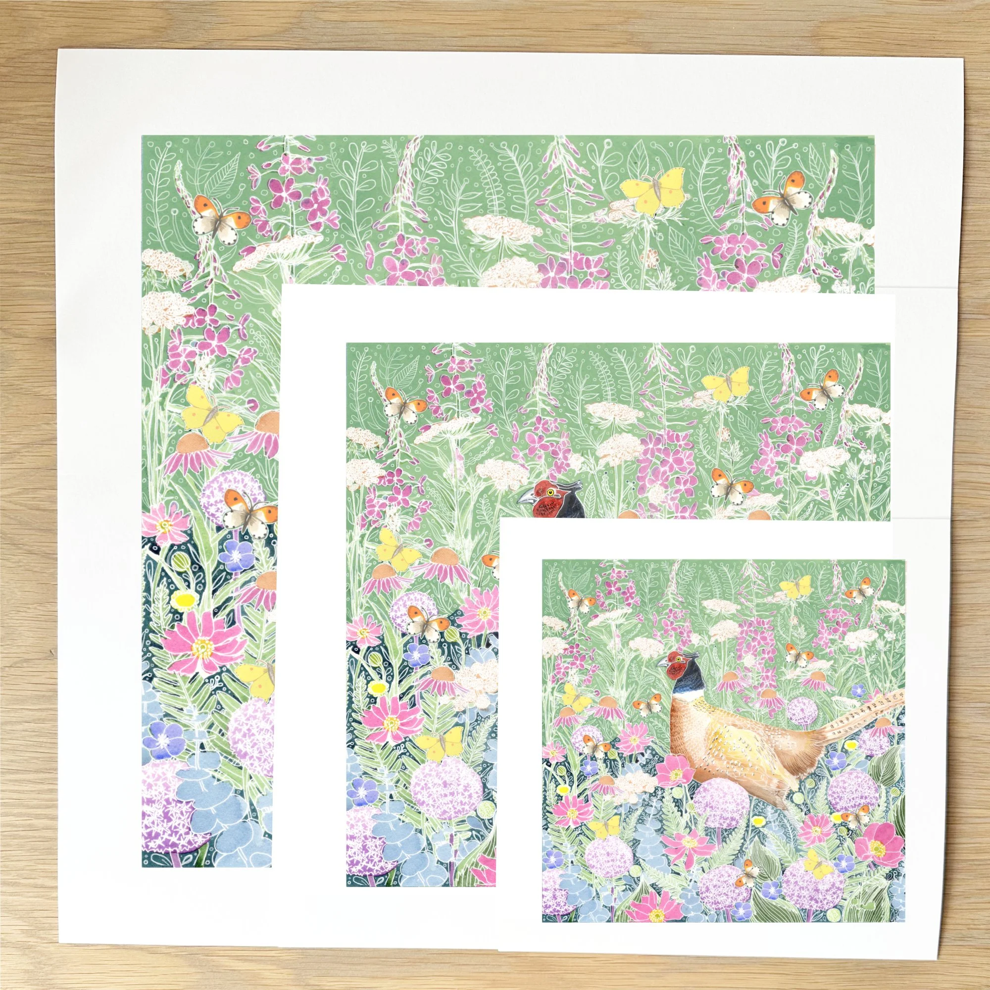 art print sizes a pheasant in the garden.jpg