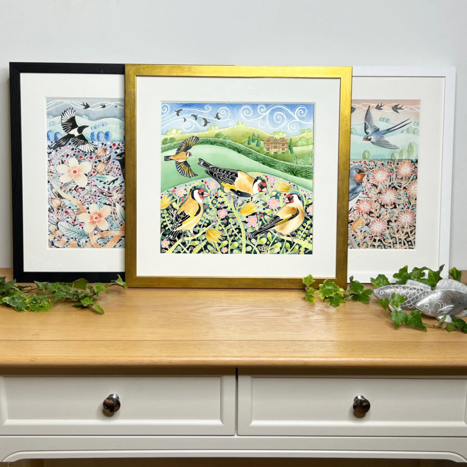 three framed prints spring goldfinch (1).jpg