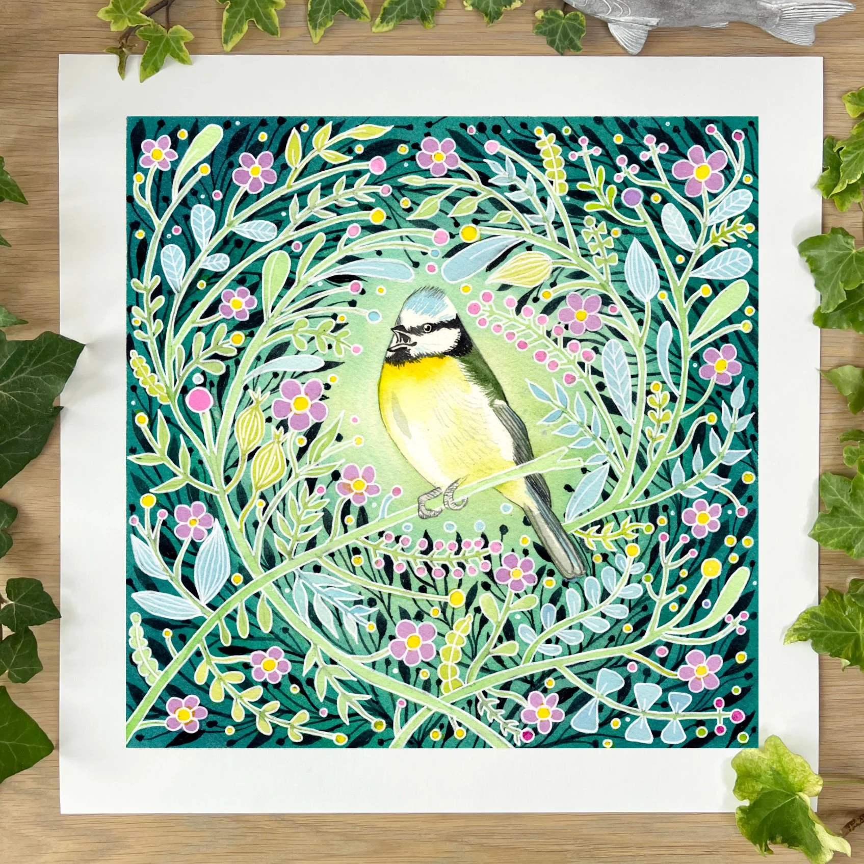 Final art print 4cm Deapendable Mr Blue Tit unframed.jpg