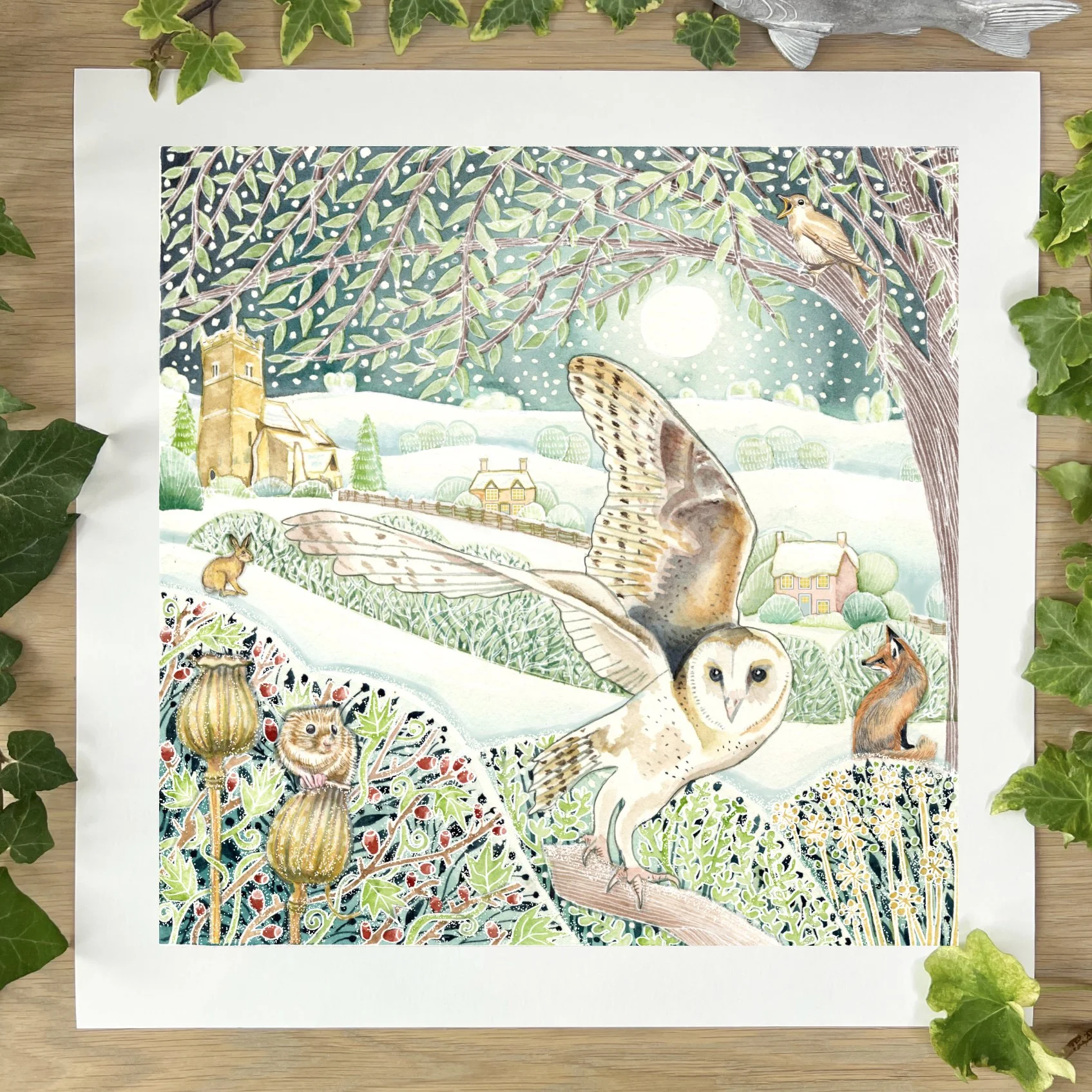 Final art print 4cm Midnight Barn Owl unframed.jpg