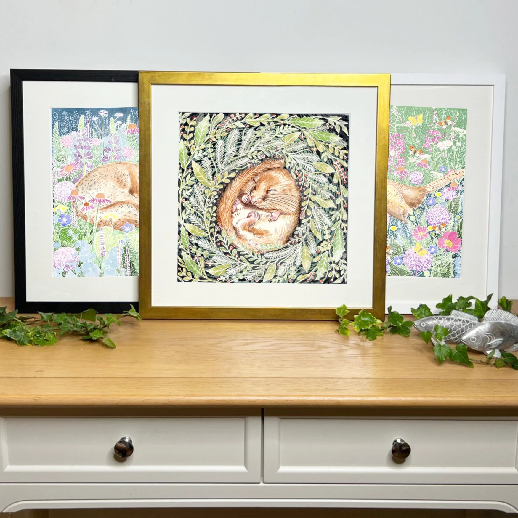 three framed prints Cosy Mr Dormouse.jpg (Copy)