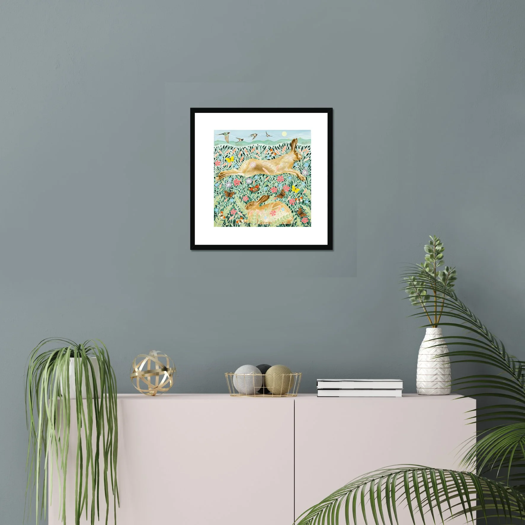 16 inch framed pic Leaping Hare .jpg