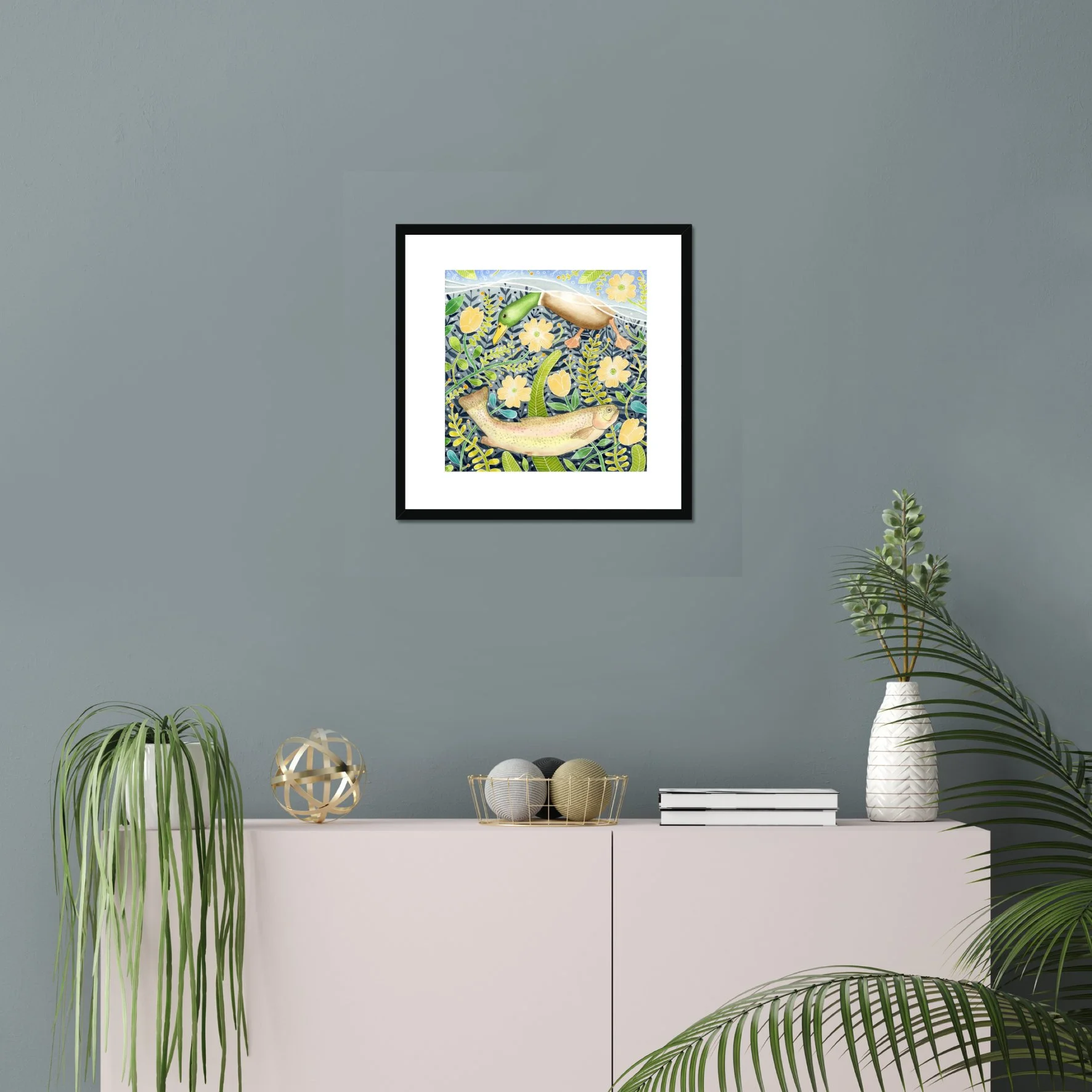 16 inch framed pic  trout and friend.jpg