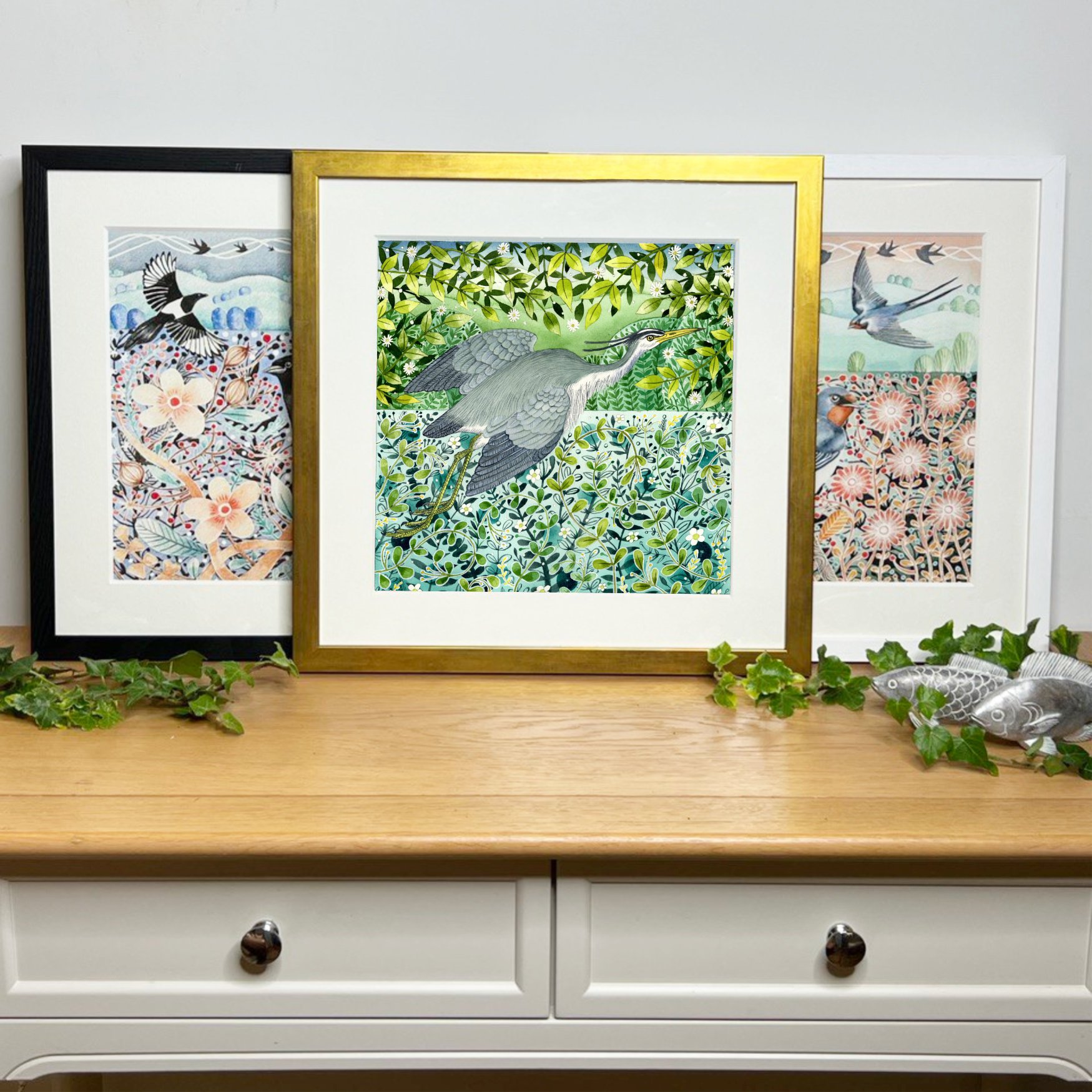Hector The Heron framed prints .jpg
