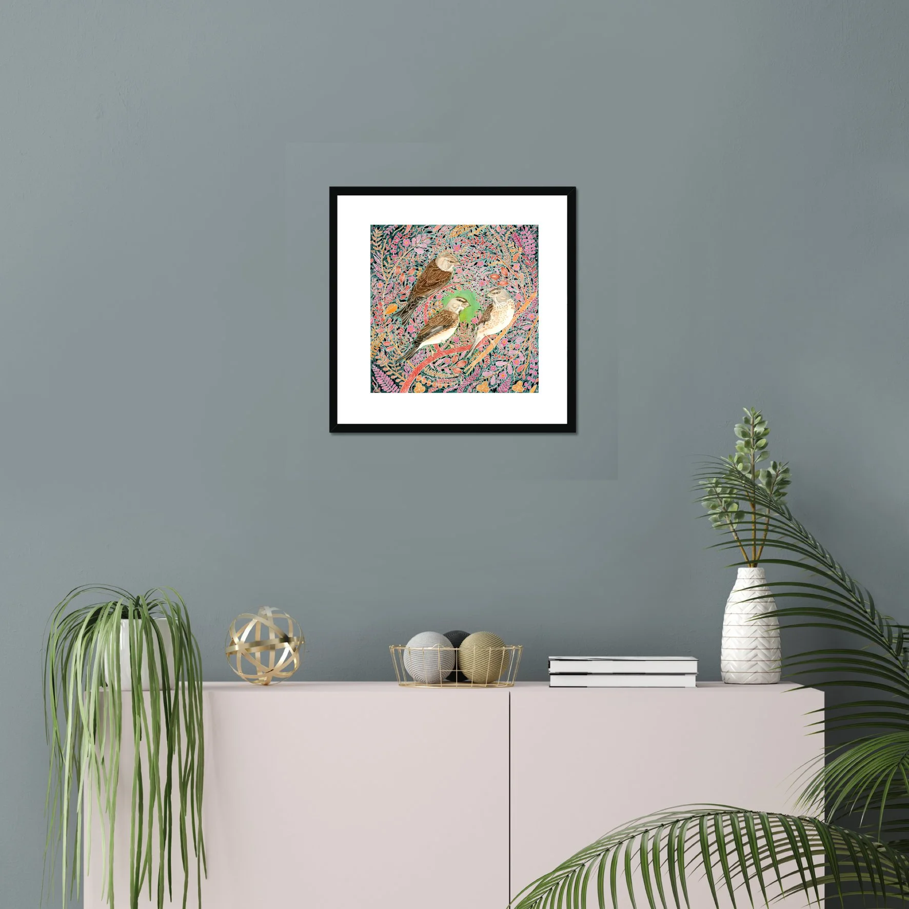 16 inch framed pic A Parcel of Linnets .jpg