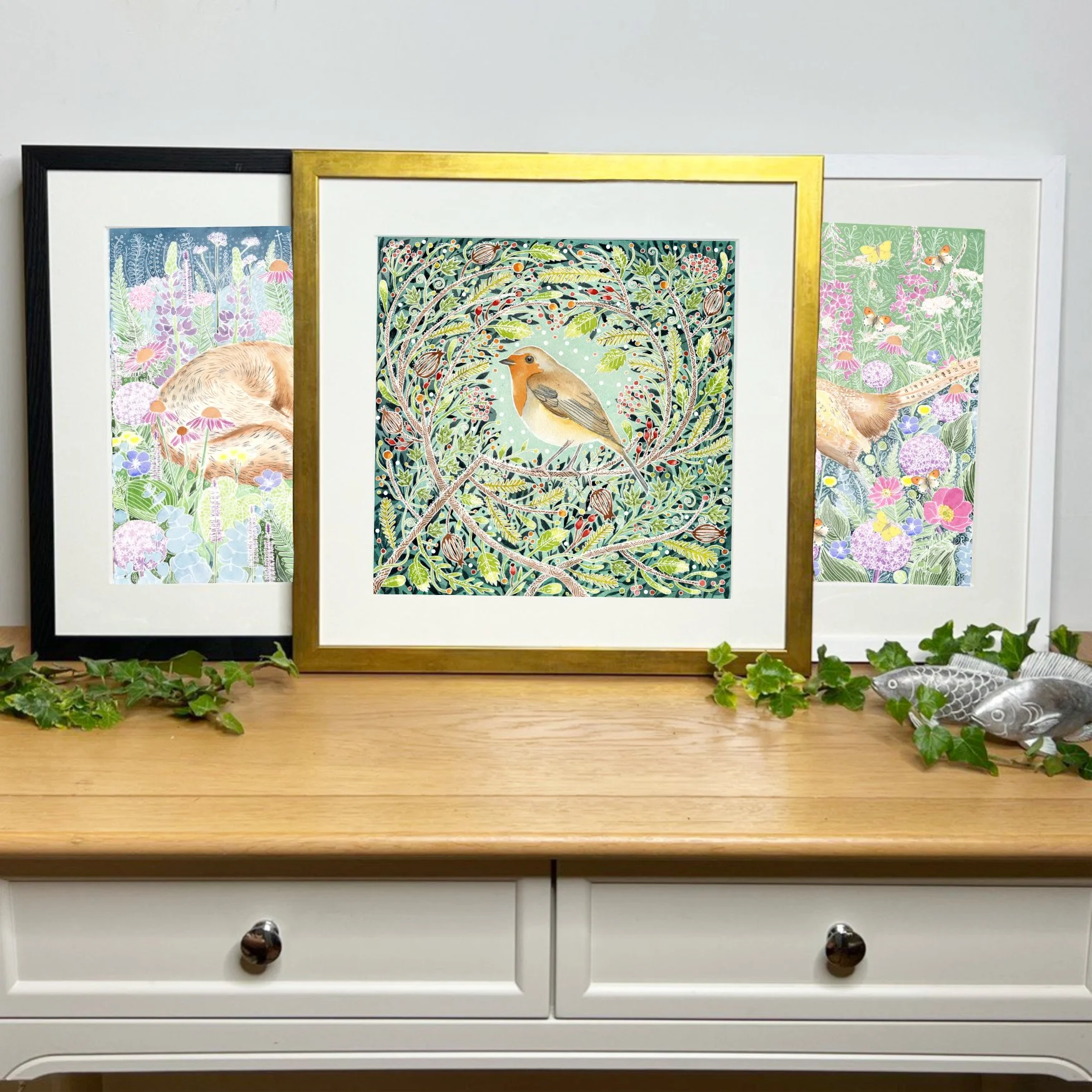 three framed prints Friendly Mr Robin  .jpg (Copy)