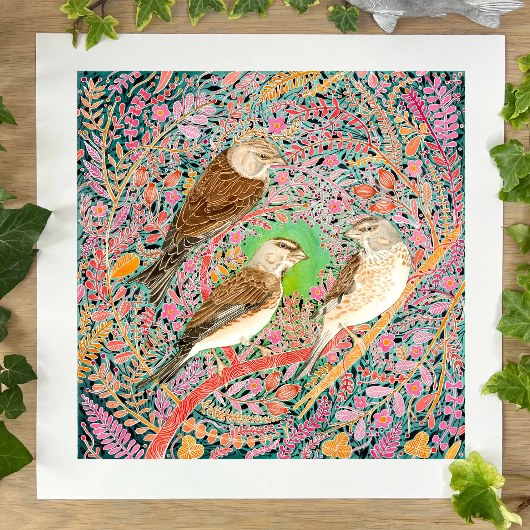 Final art print 4cm a parcel of linnets unframed.jpg