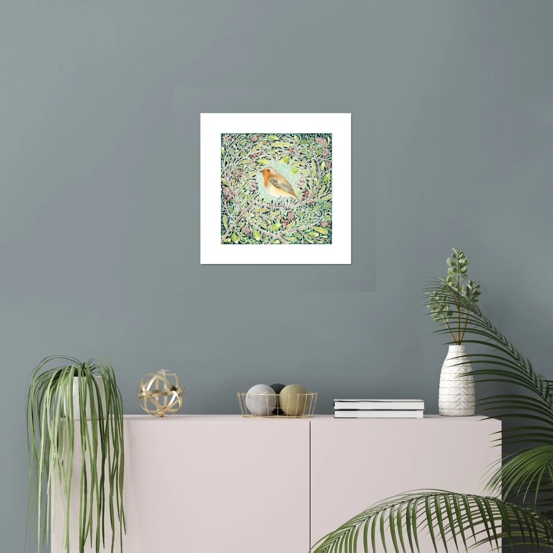 16 inch unframed pic Friendly Mr Robin  .jpg