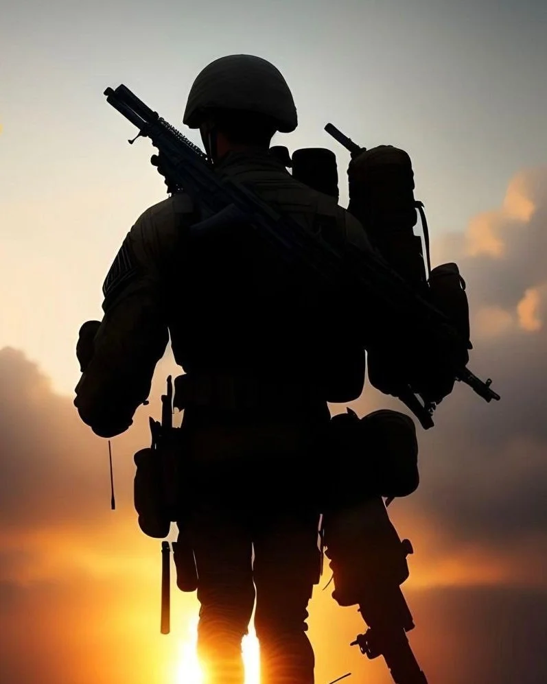Soldier Walking away