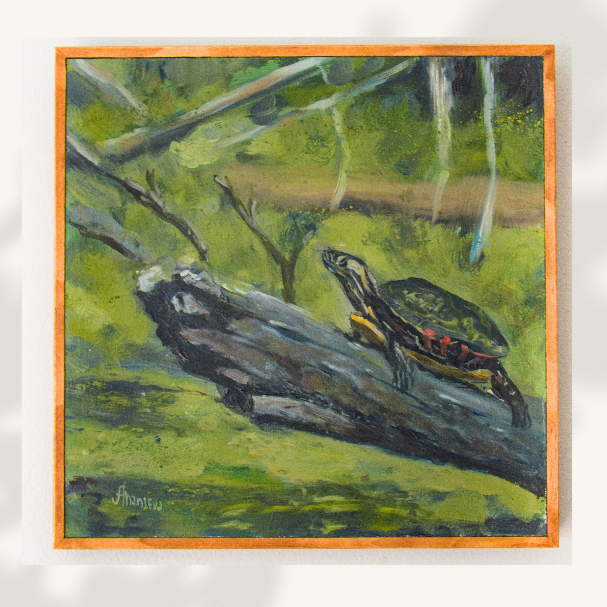 Painted Turtle Oil Painting