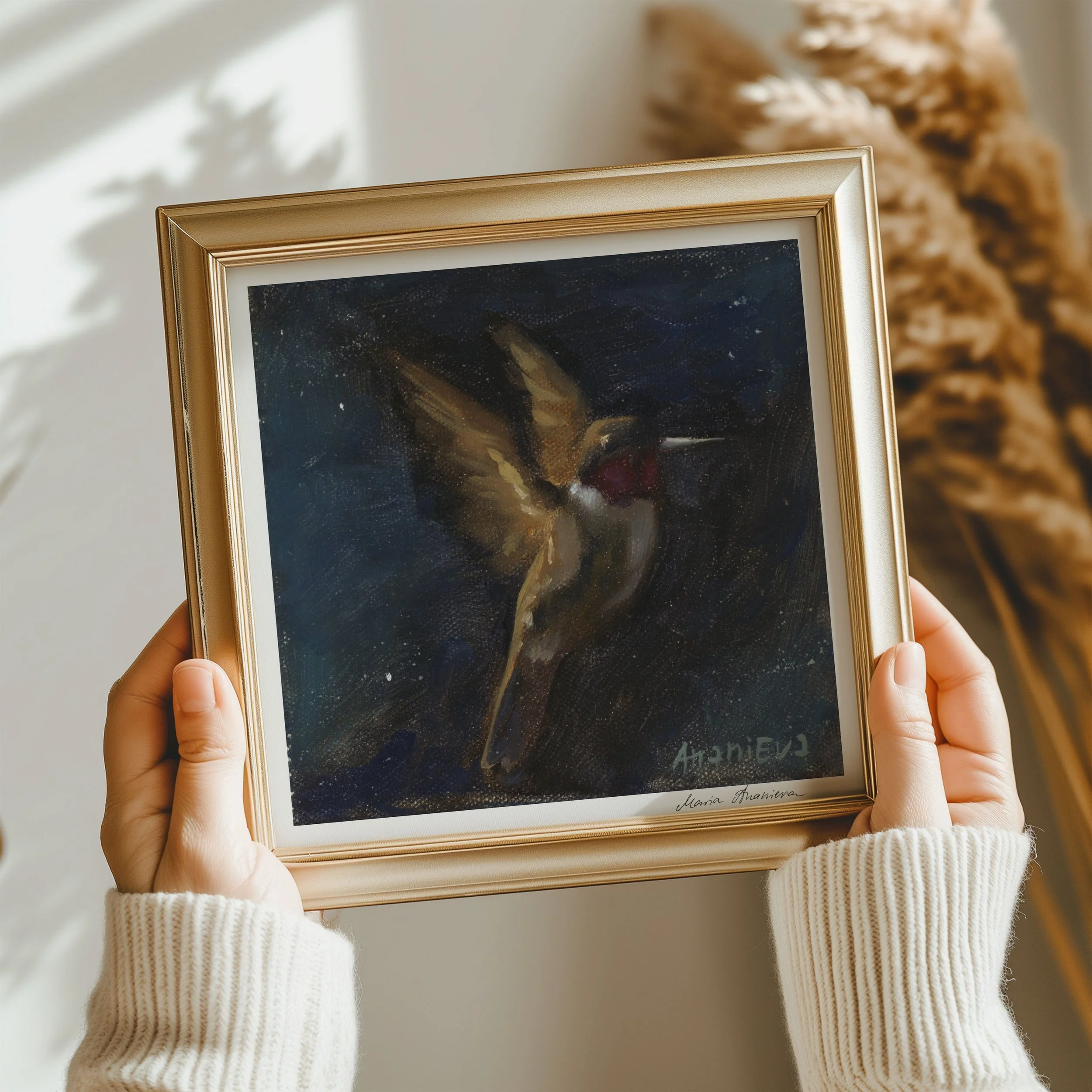 Ruby Throated Hummingbird Fine Art Print