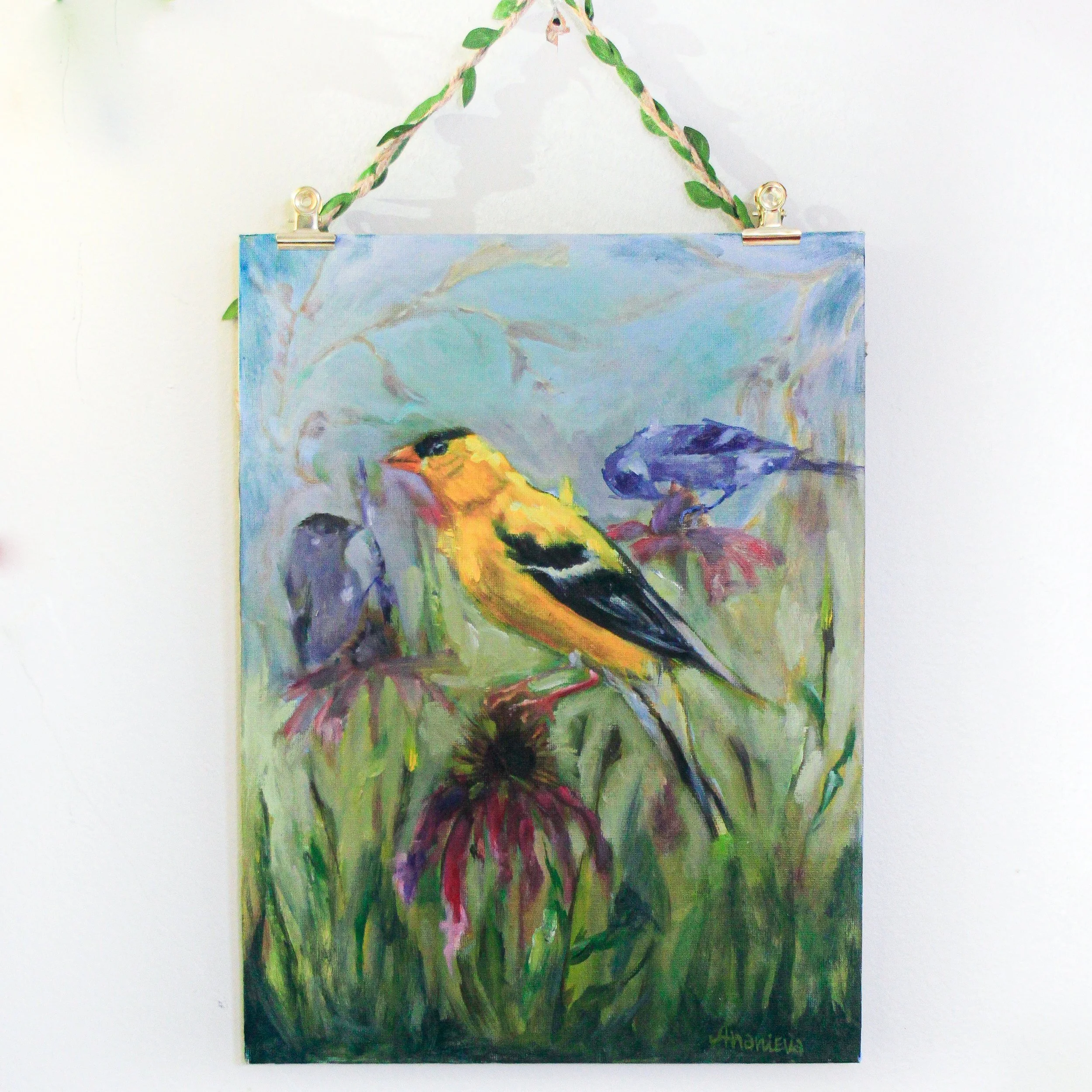 Goldfinches Oil Painting