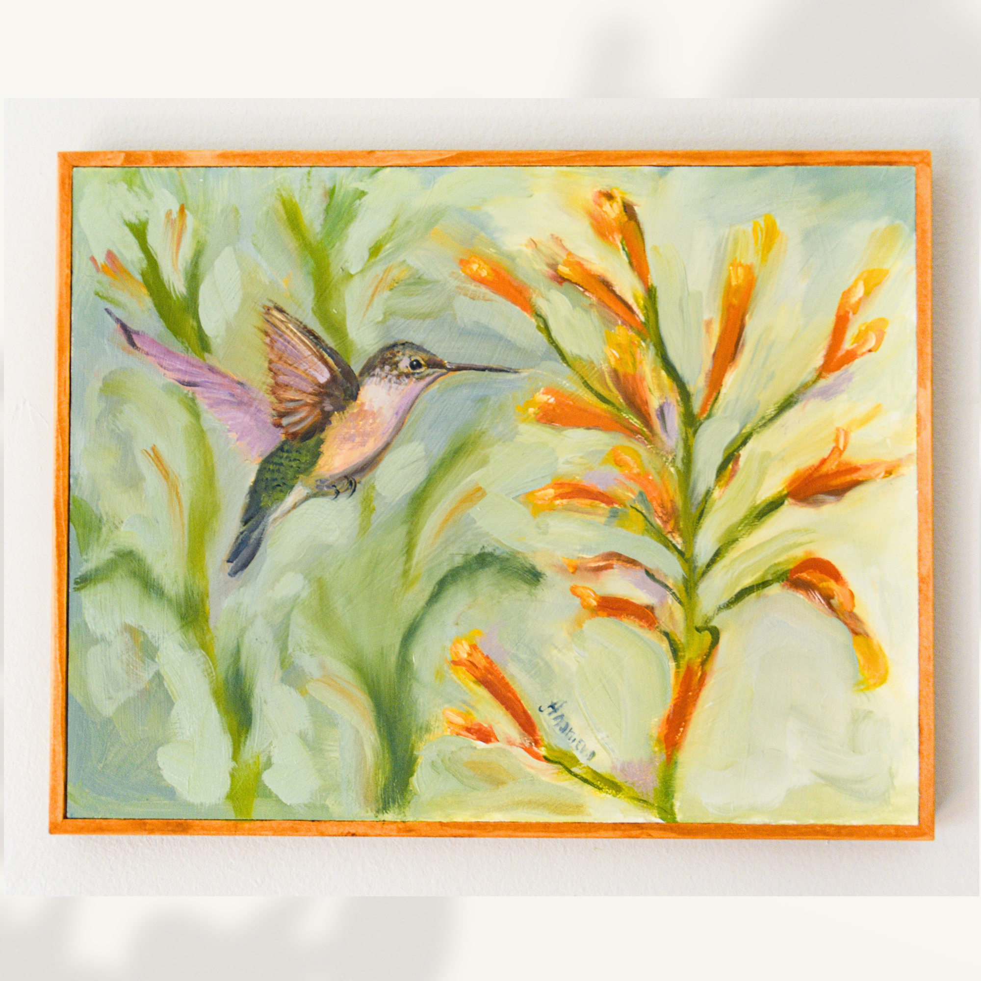 Hummingbird Buzz Oil Painting