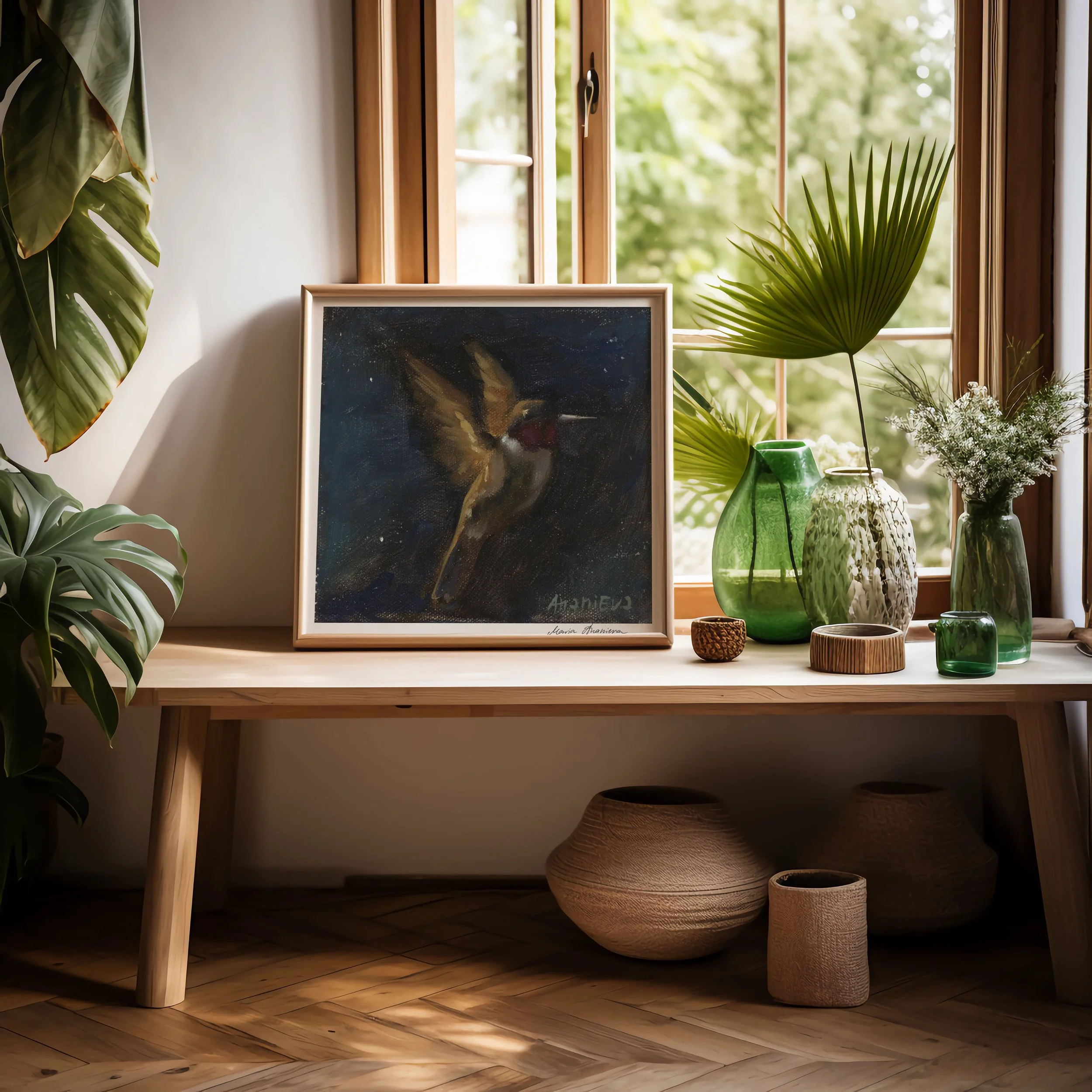 Ruby Throated Hummingbird Fine Art Print