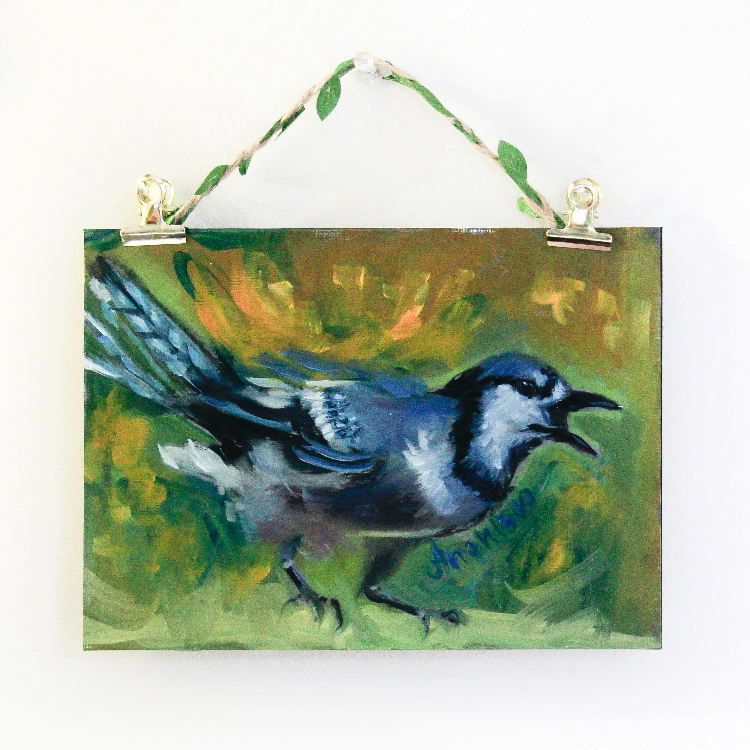 blue jay oil painting original