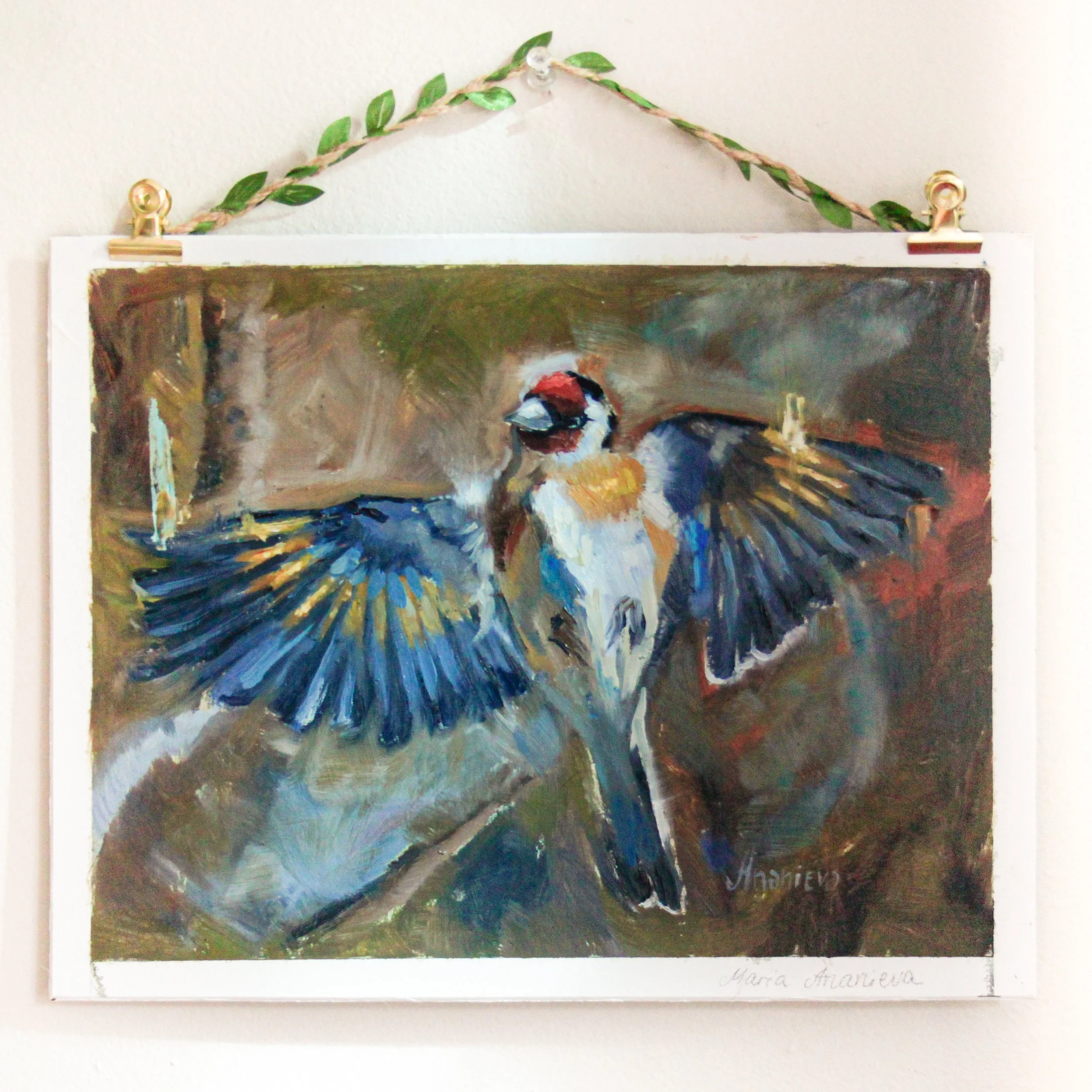 European Goldfinch Oil Painting