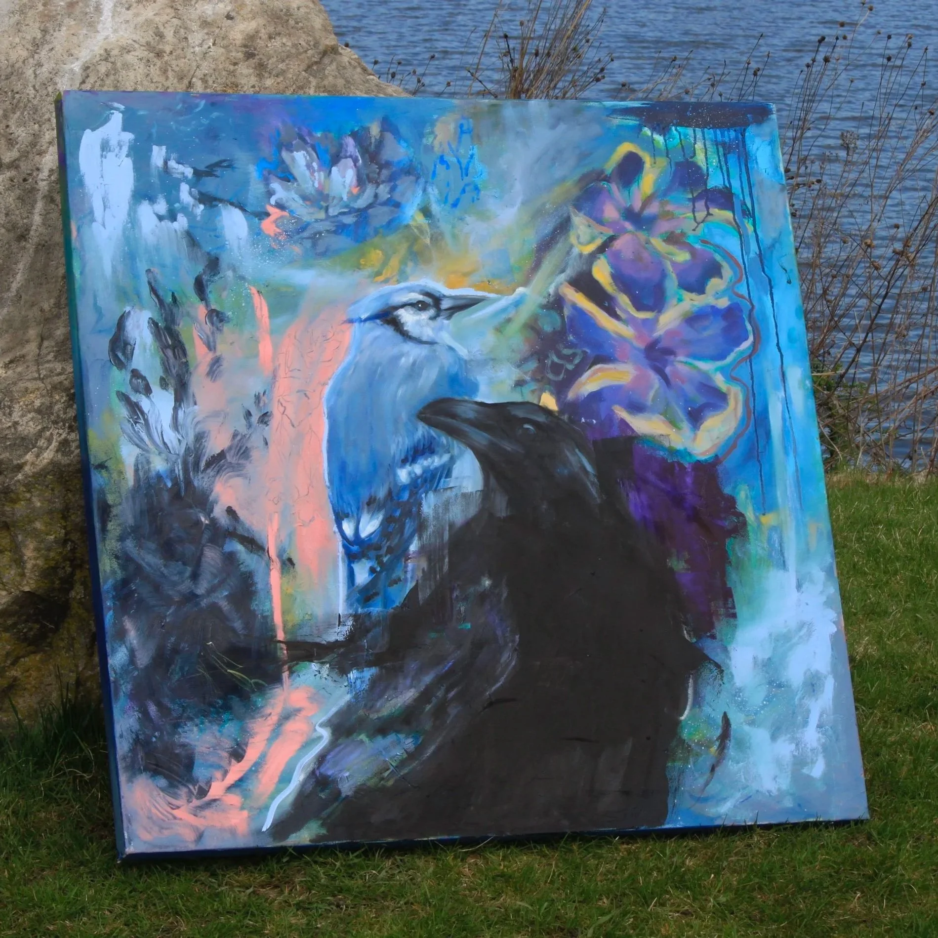 Corvids Oil Painting