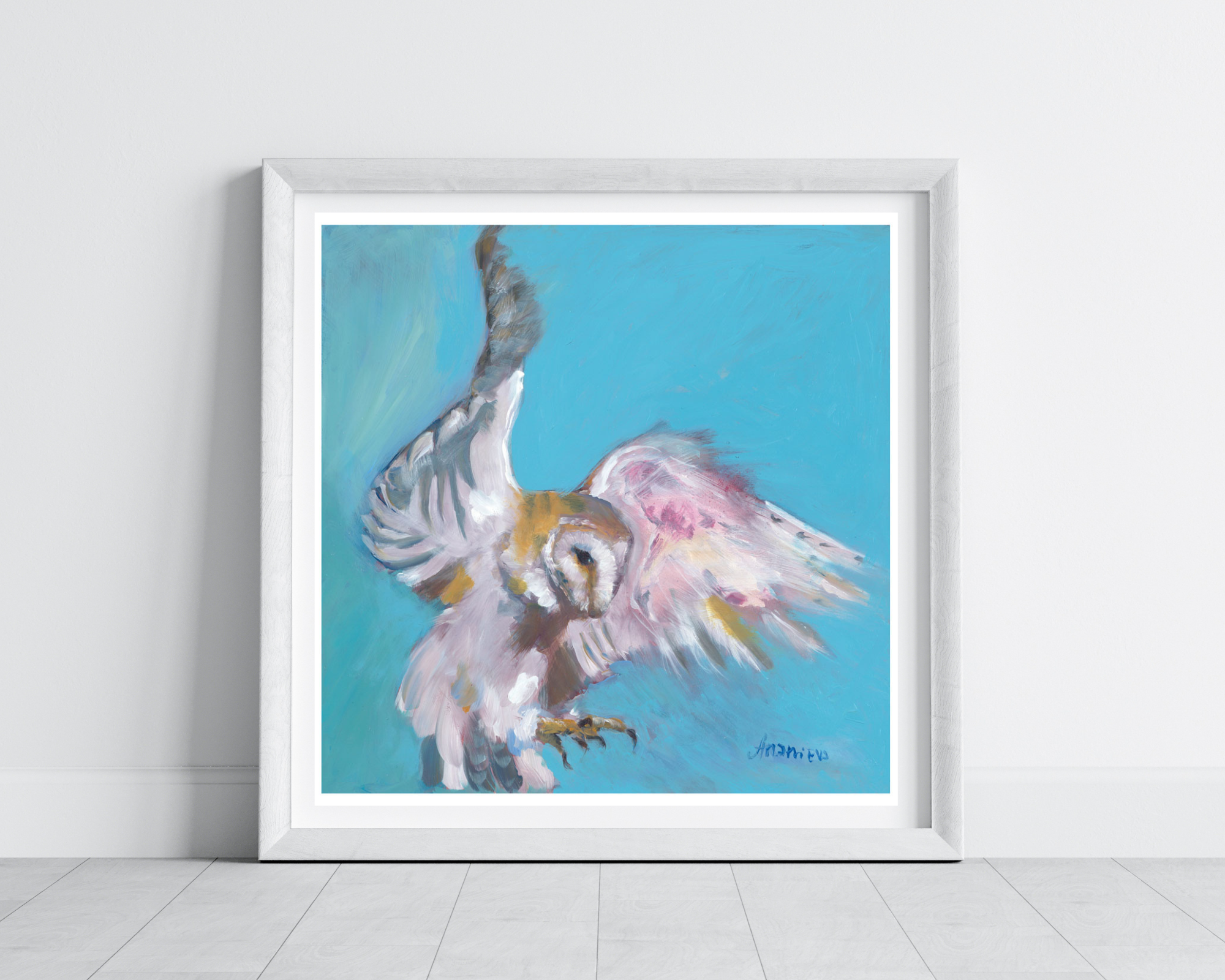 barn owl in flight