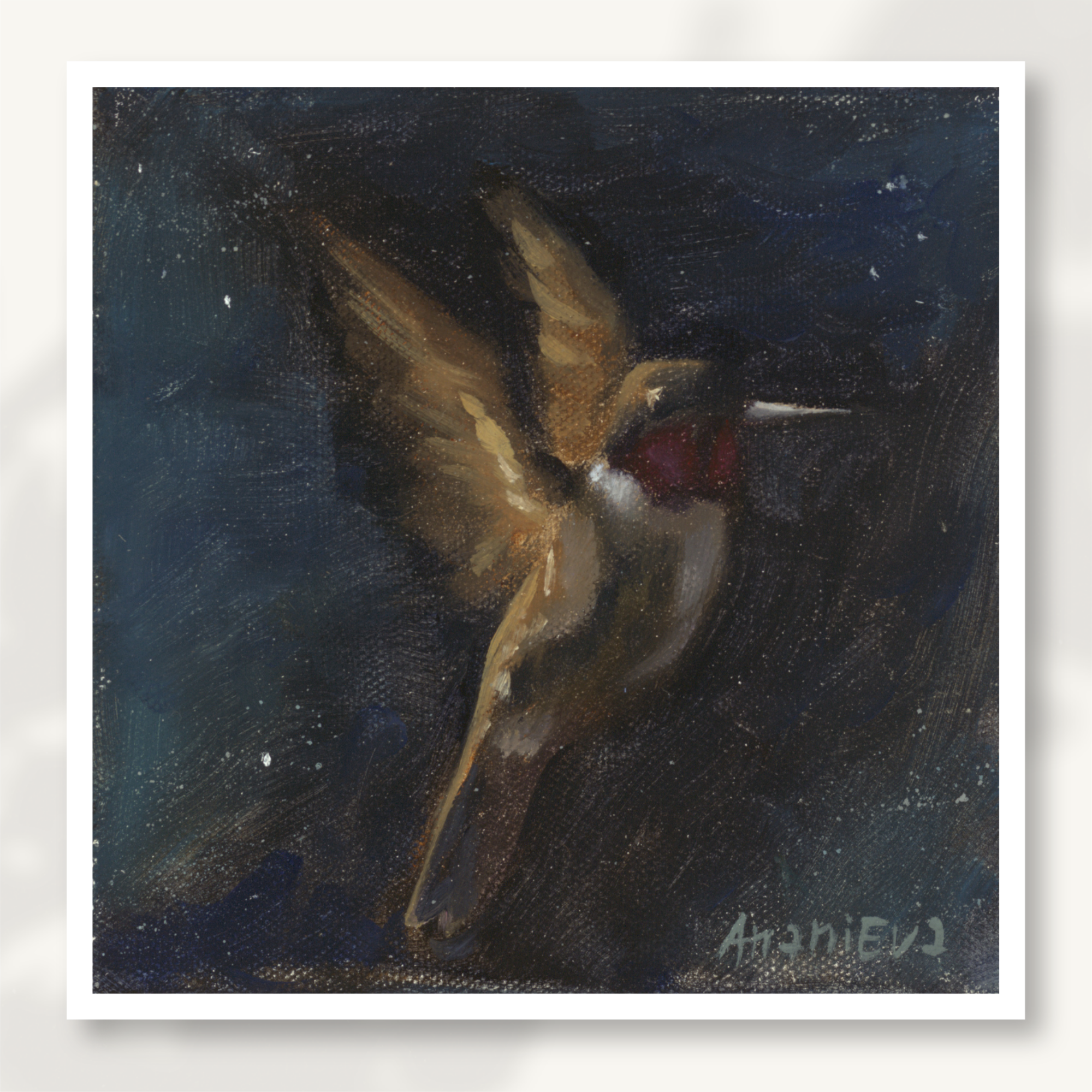 Ruby Throated Hummingbird Fine Art Print