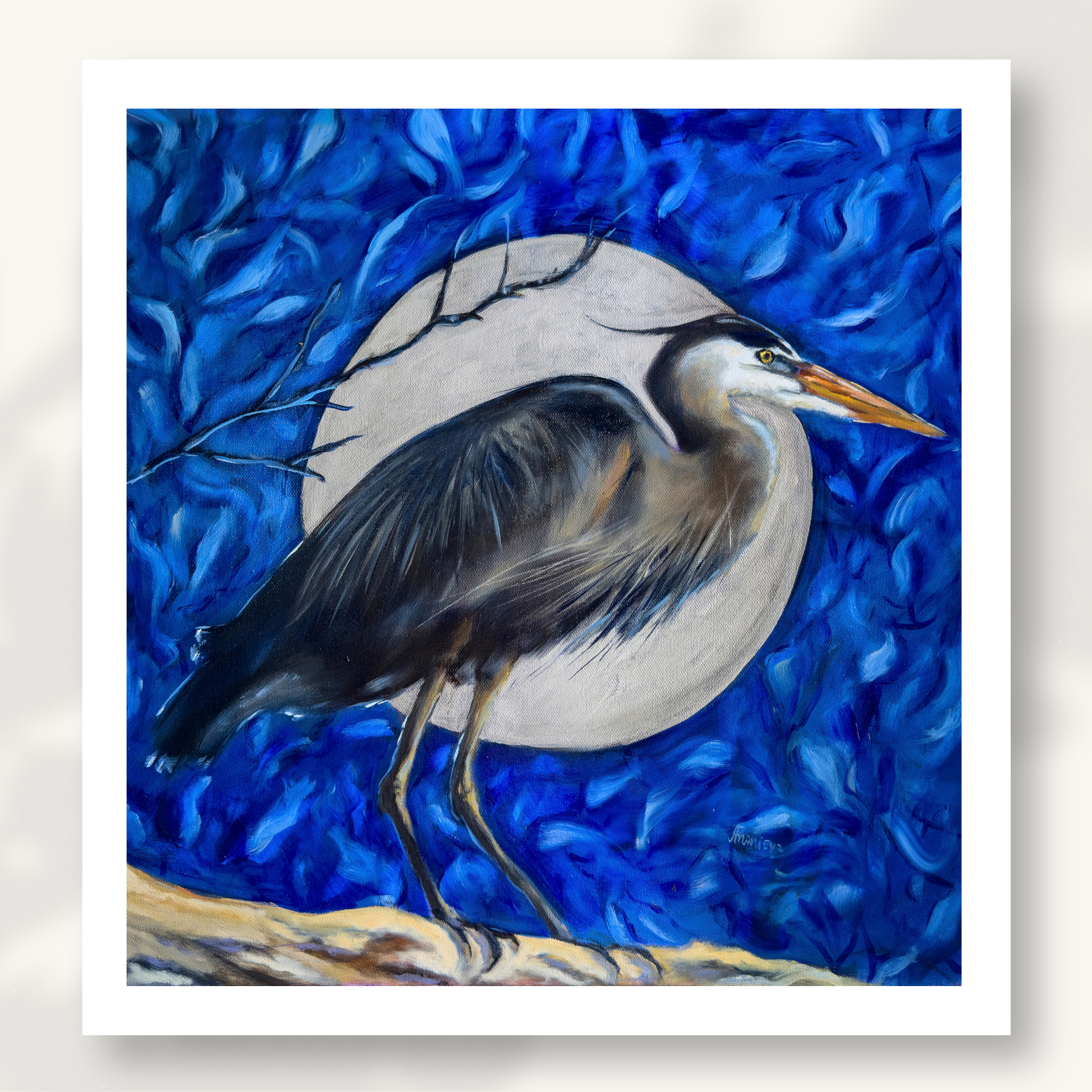 The Heron & The Moon Fine Art Print