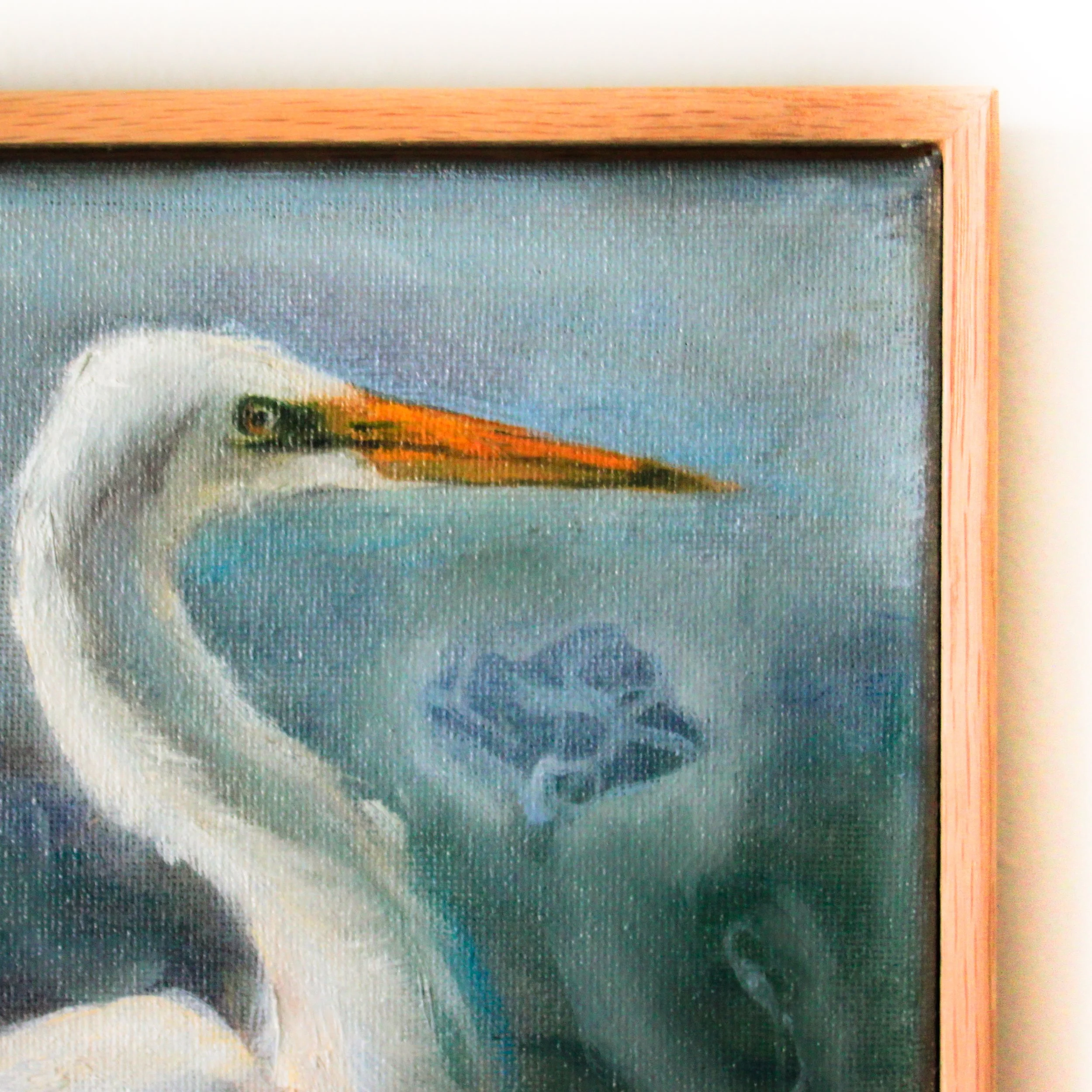 water bird painting egret