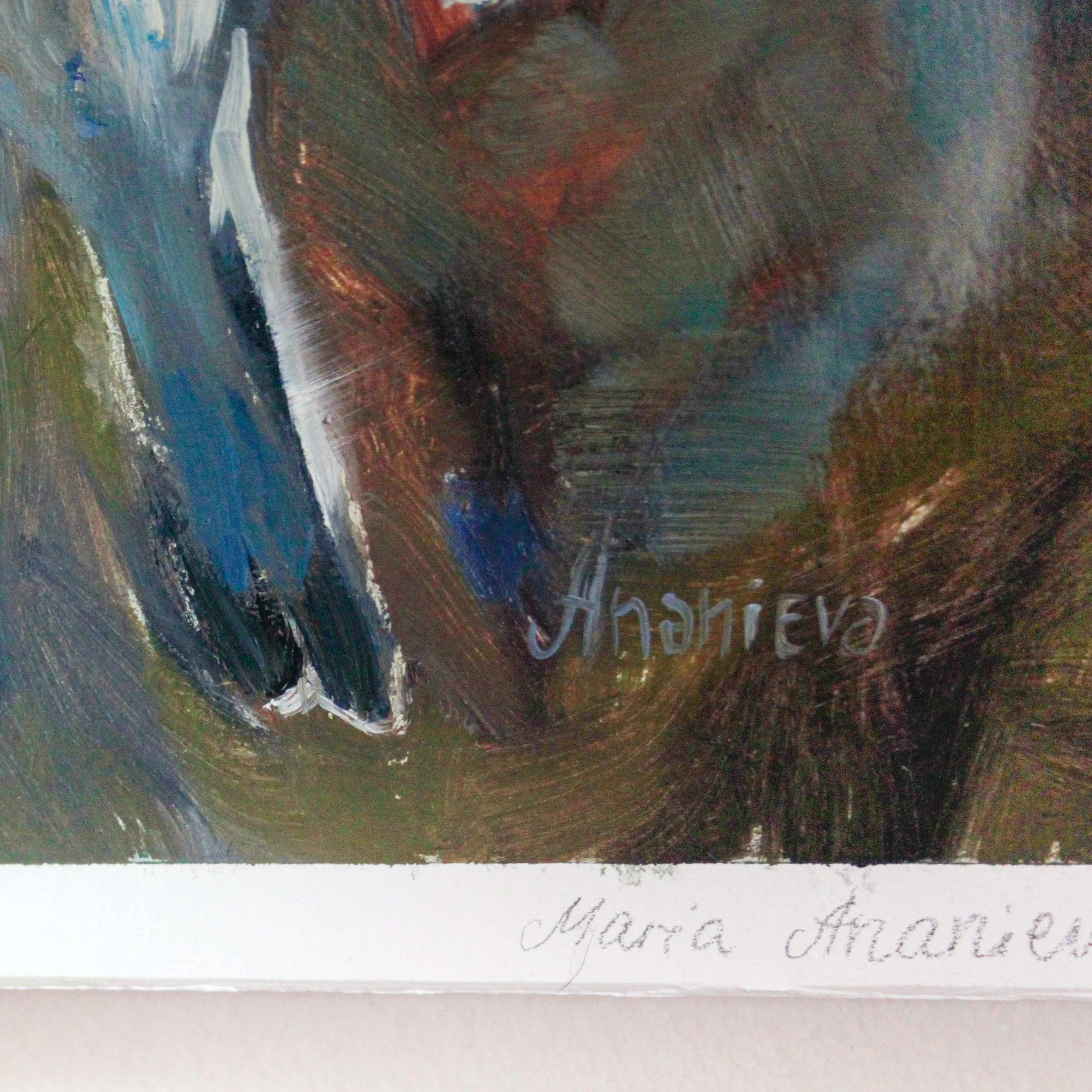 bird tail painting closeup