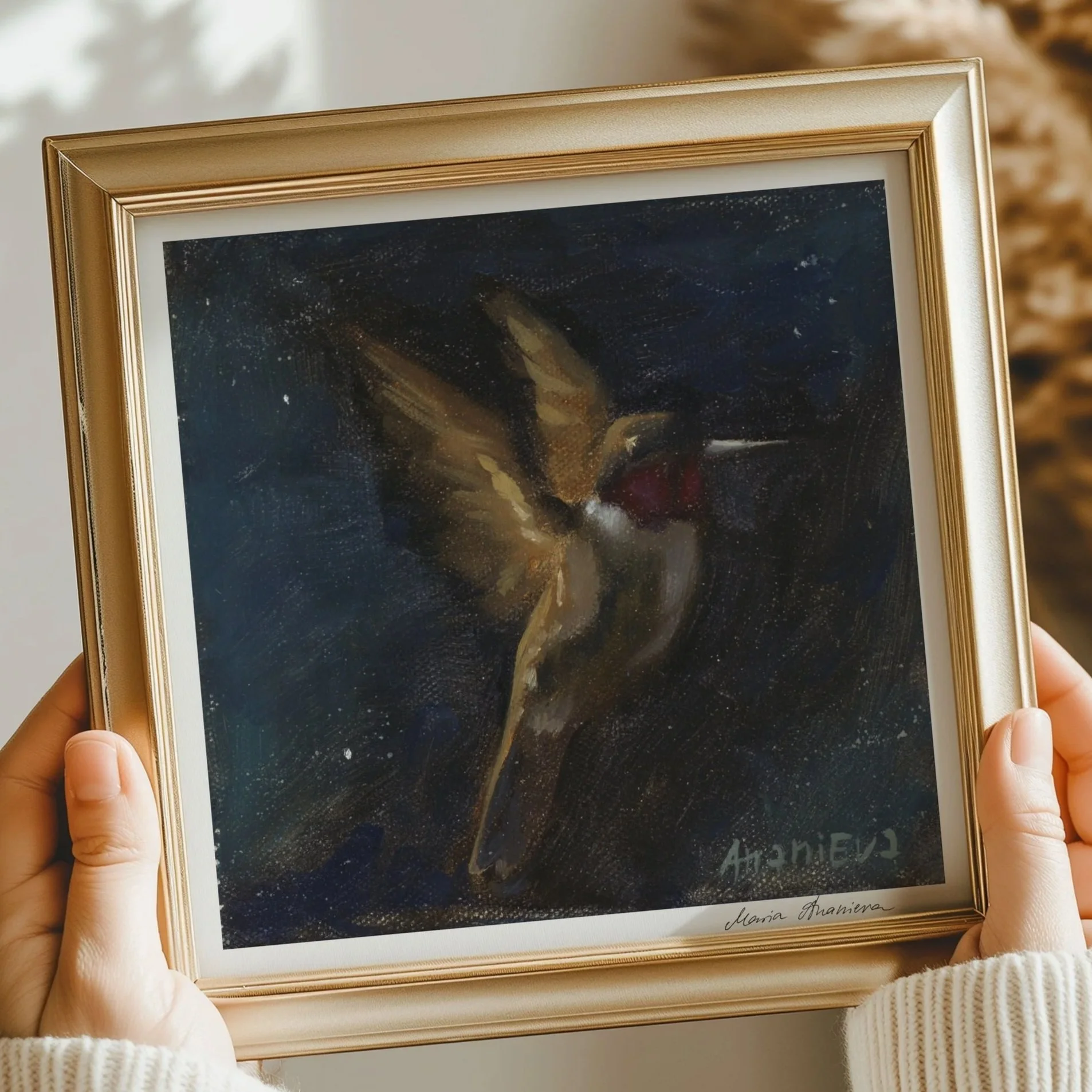 Ruby Throated Hummingbird Fine Art Print