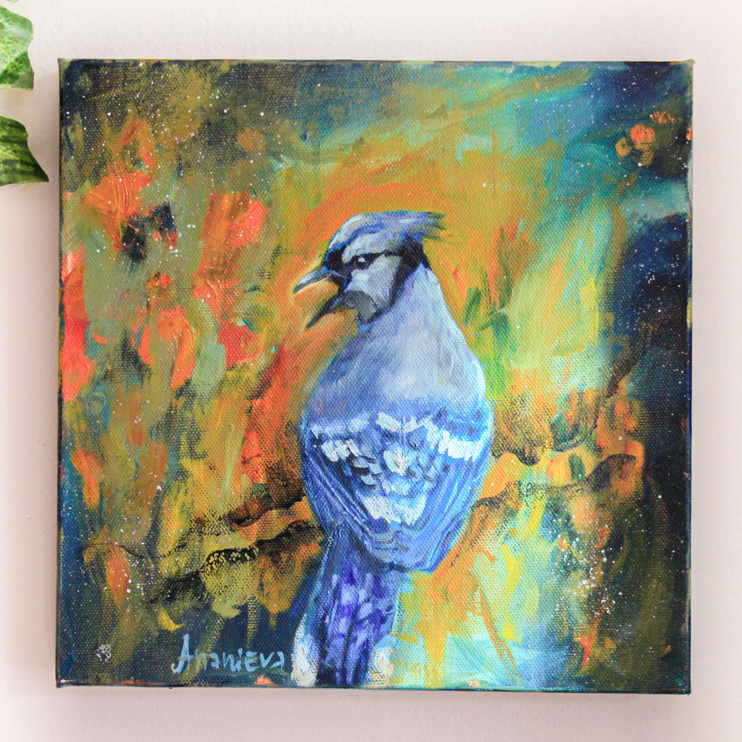 Blue Jay Oil Painting