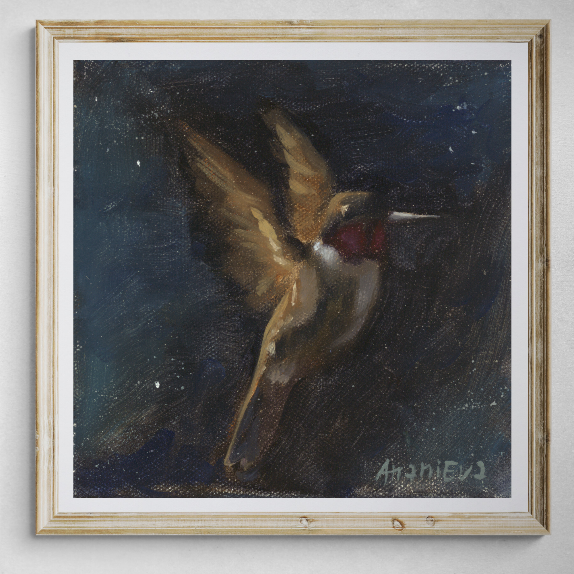 Ruby Throated Hummingbird Fine Art Print