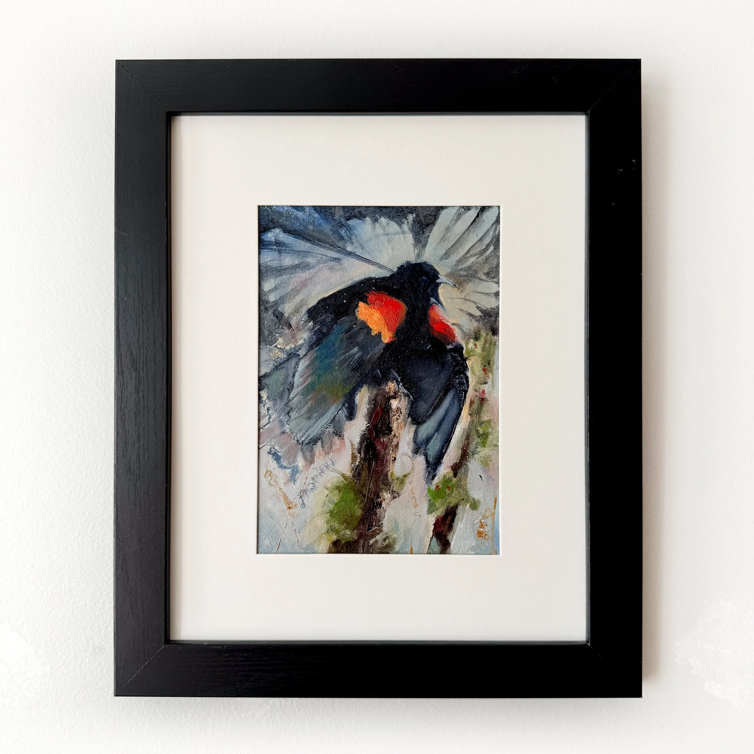 Red Winged Blackbird Oil Painting