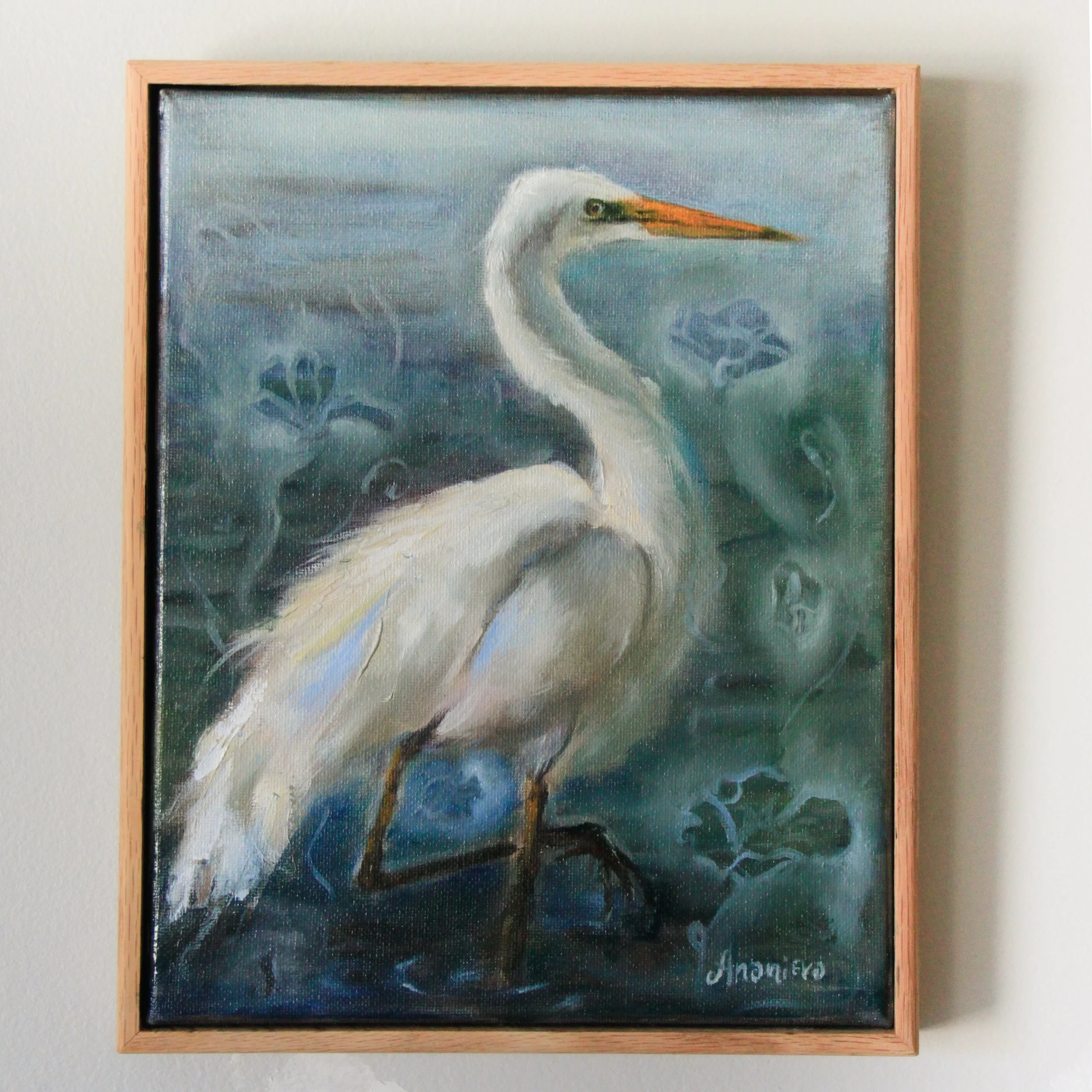 Great Egret Oil Painting