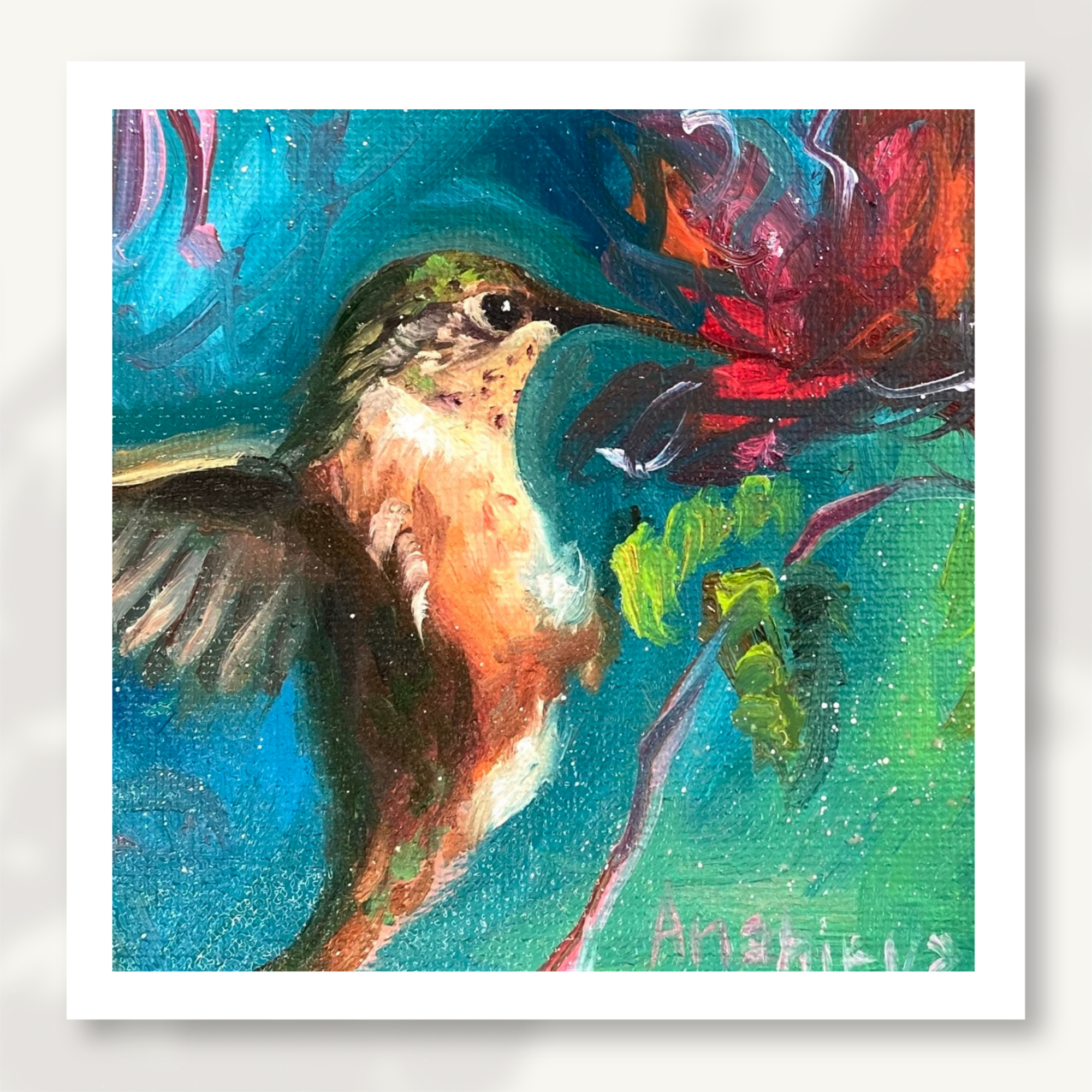 Vibrant Hummingbird Fine Art Print