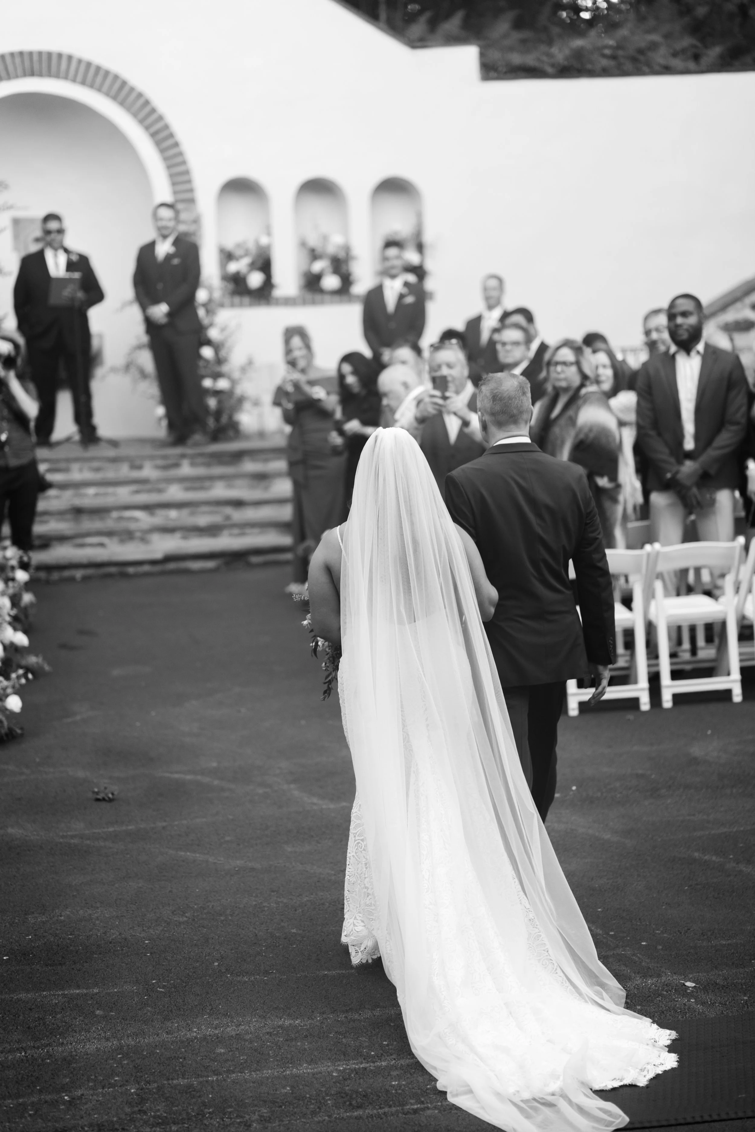 The-Willows-Villanova-Wedding-Bride-Down-Aisle-Peaberry-Photography