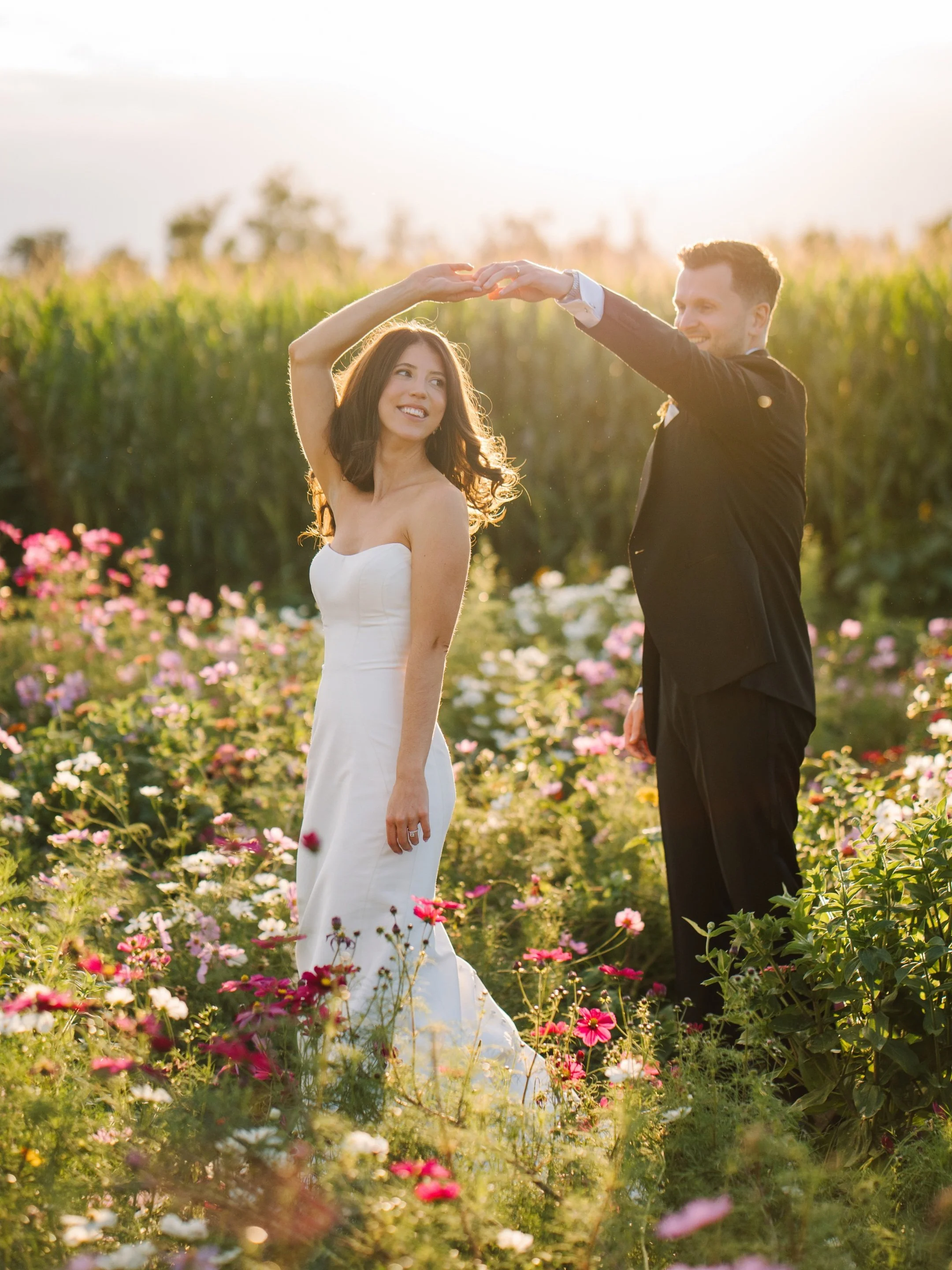 A little sneak peek from Tina &amp; Mike's ridiculously beautiful wedding at Locust Hall, which might just be the most majestic farm in South Jersey! 🤍🪩🍸🌸

Golden hour in the wildflowers, gorgeous florals everywhere, and suspiciously perfect weat