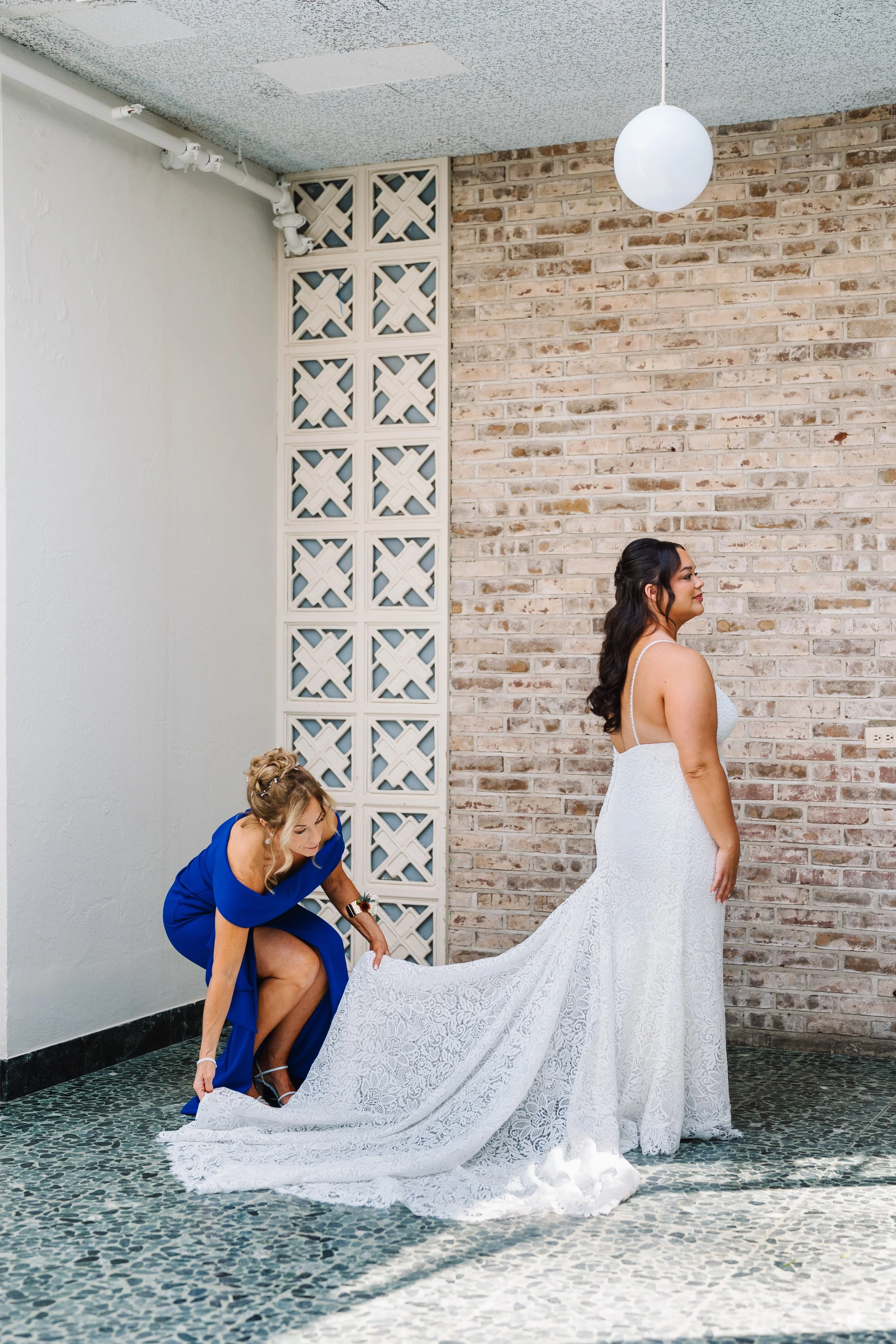 Bride getting ready in the solarium