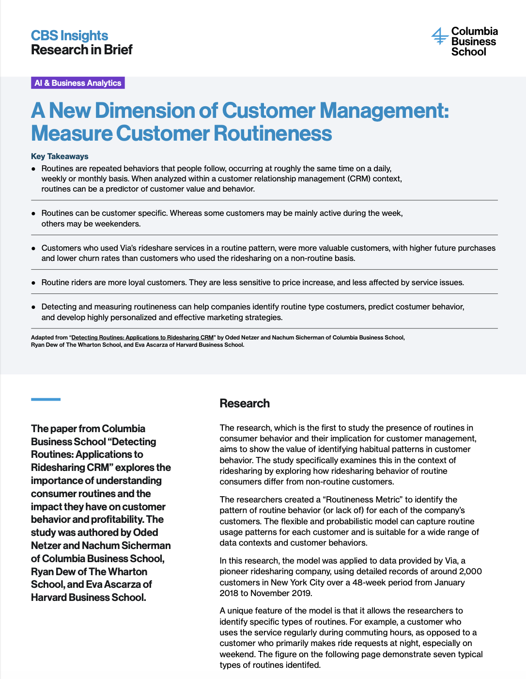A New Dimension of Customer Management: Measure Customer Routineness