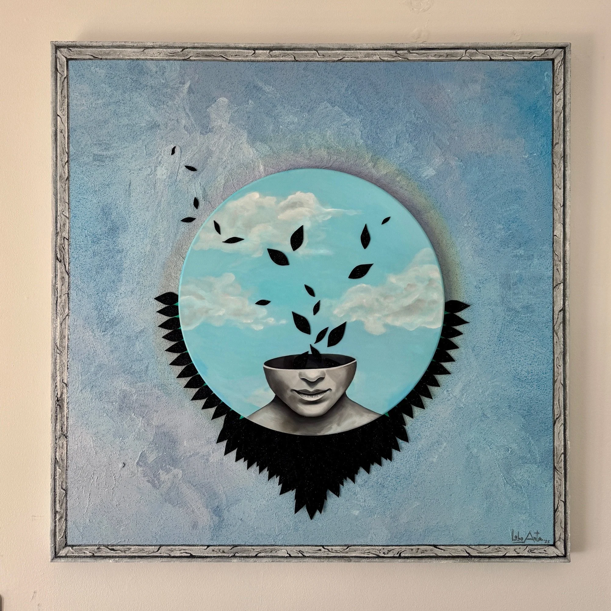 Where is my mind?... / oil, acrylic, mixed technique on canvas / 100 x 100 cm